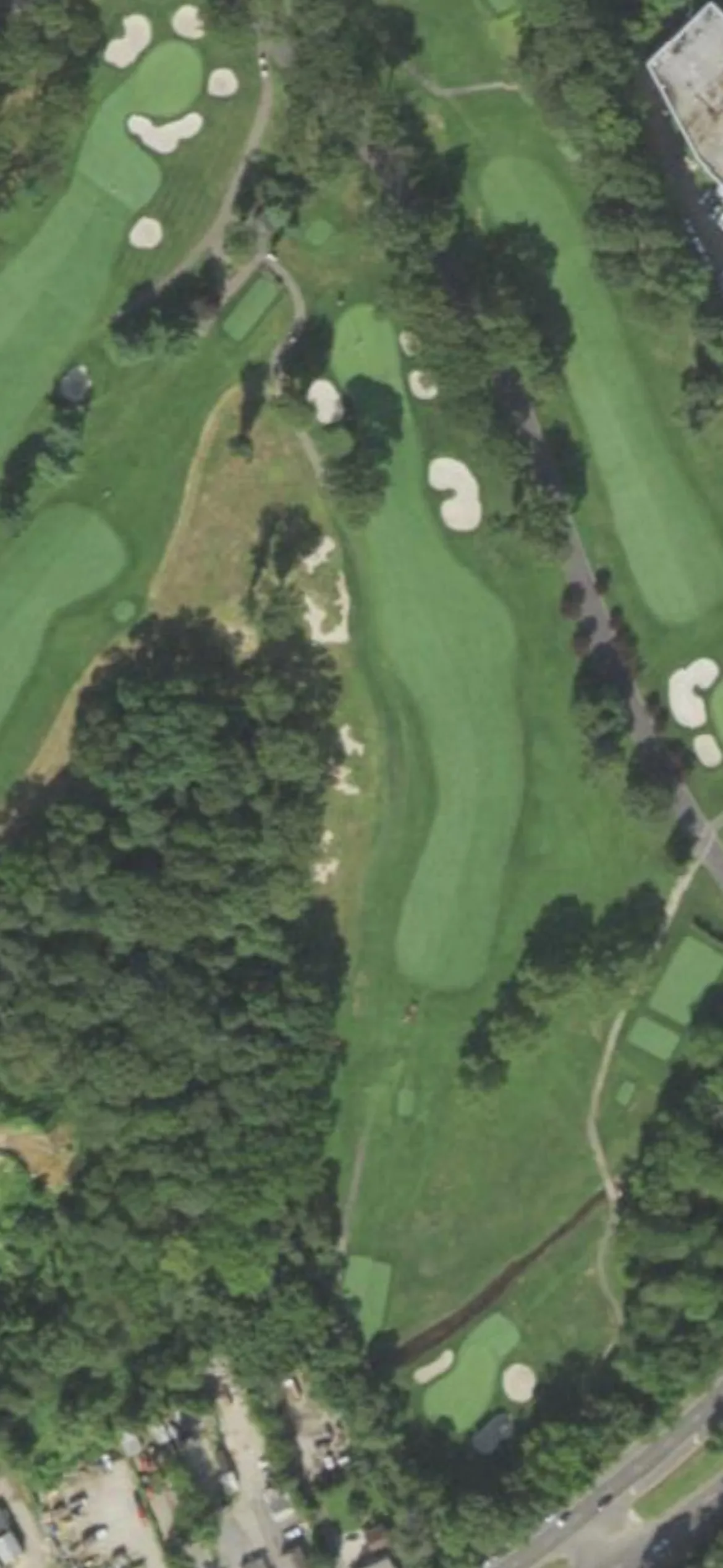 Glen Head Country Club hole 13 aerial preview, par 4, 377 yards