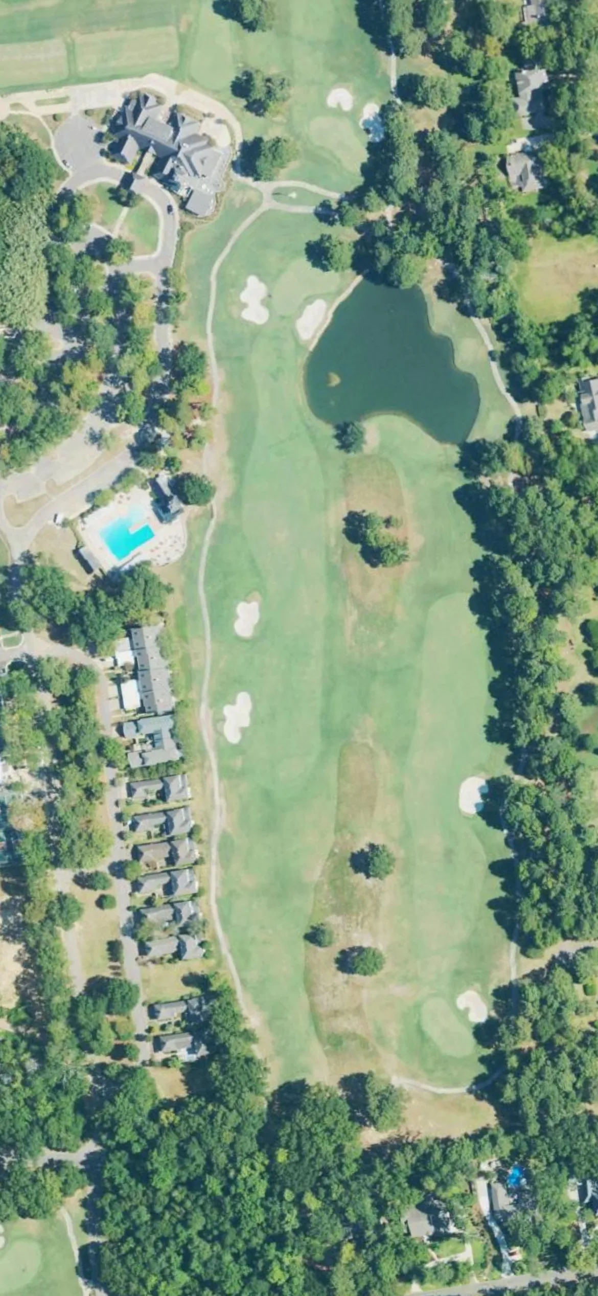 Canebrake Country Club - Canebrake Golf Club hole 18 aerial preview, par 4, 464 yards
