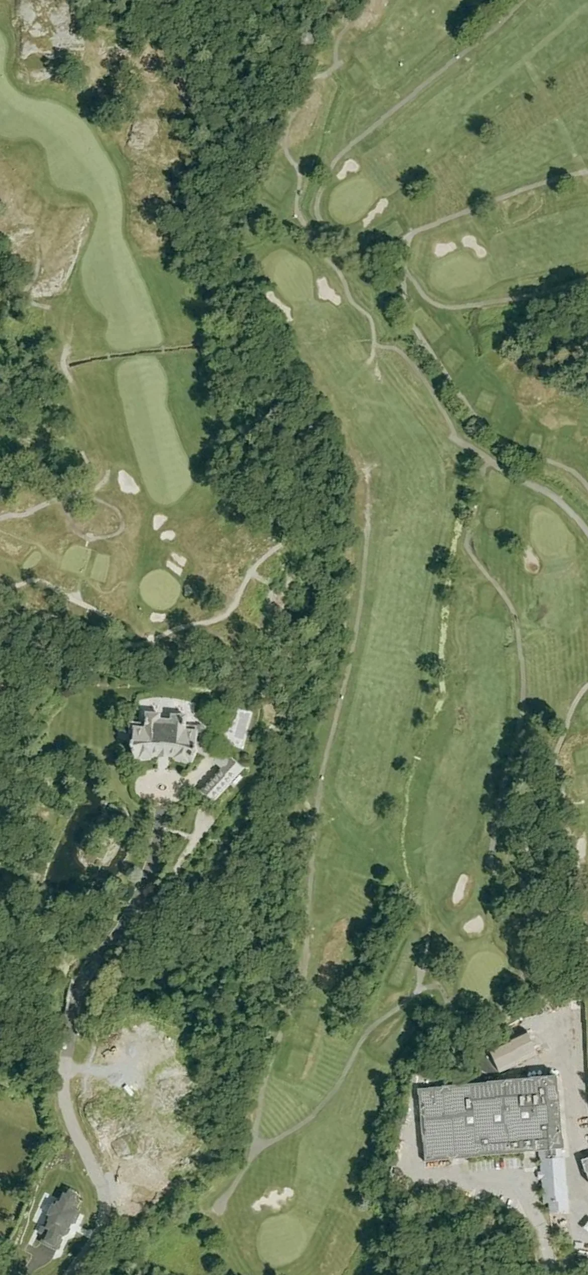 Brookline Golf Course hole 6 aerial preview, par 5, 521 yards