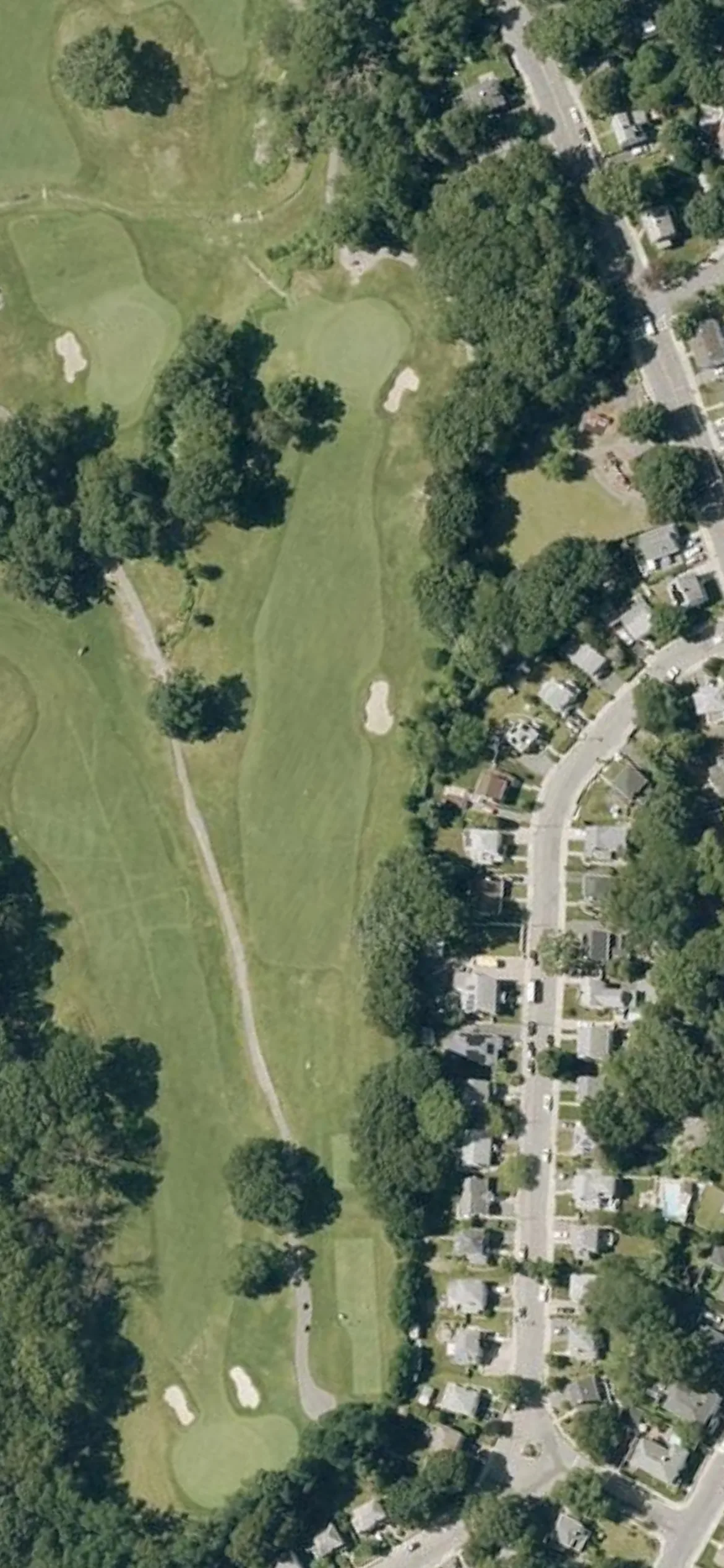 George Wright Municipal Golf Course hole 16 aerial preview, par 4, 346 yards
