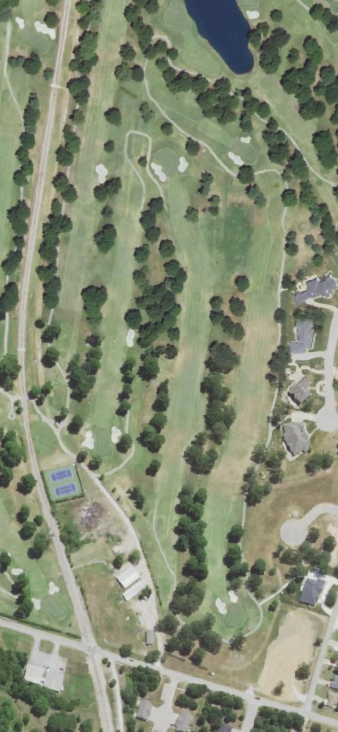 Twin Hills Golf & Country Club hole 16 aerial preview, par 5, 569 yards
