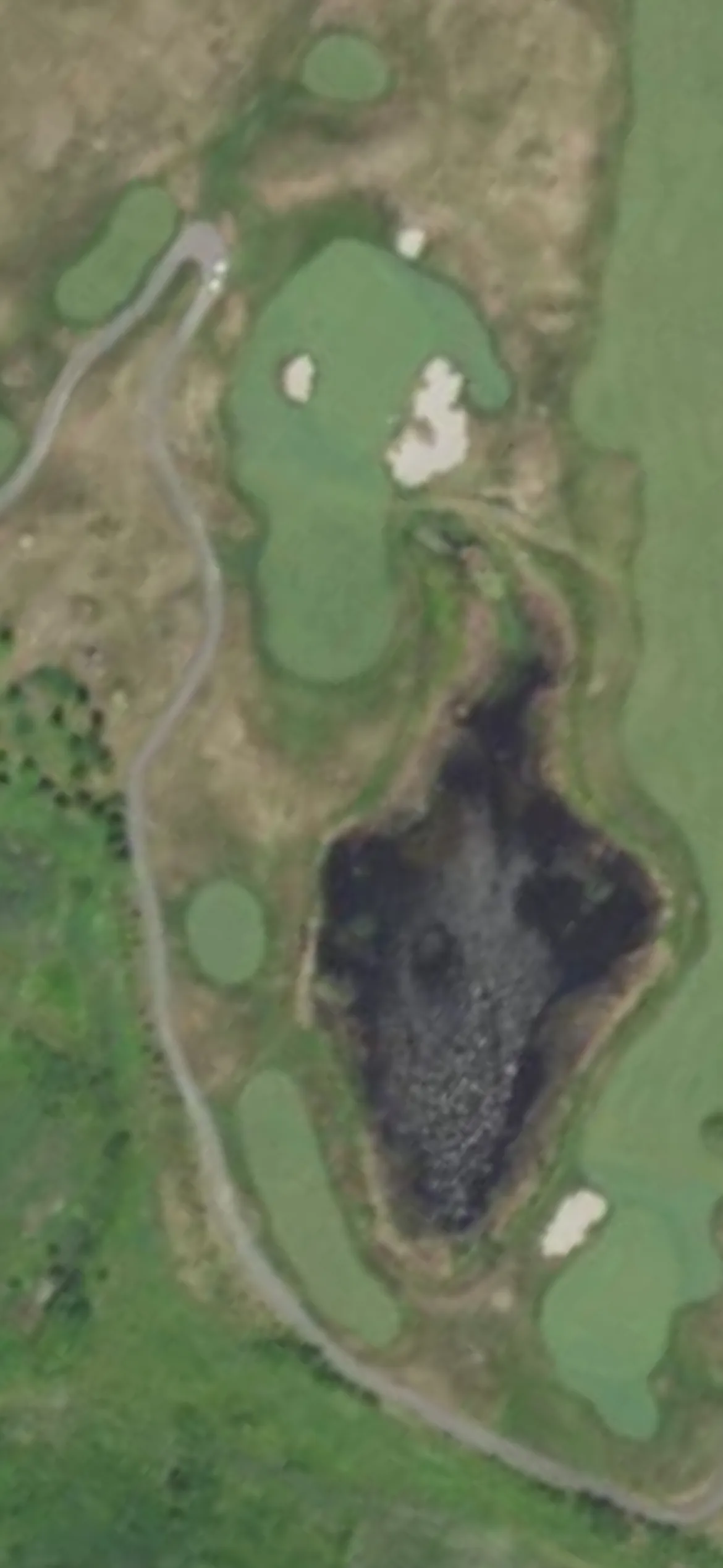 Bally's Golf Links at Ferry Point hole 17 aerial preview, par 3, 193 yards