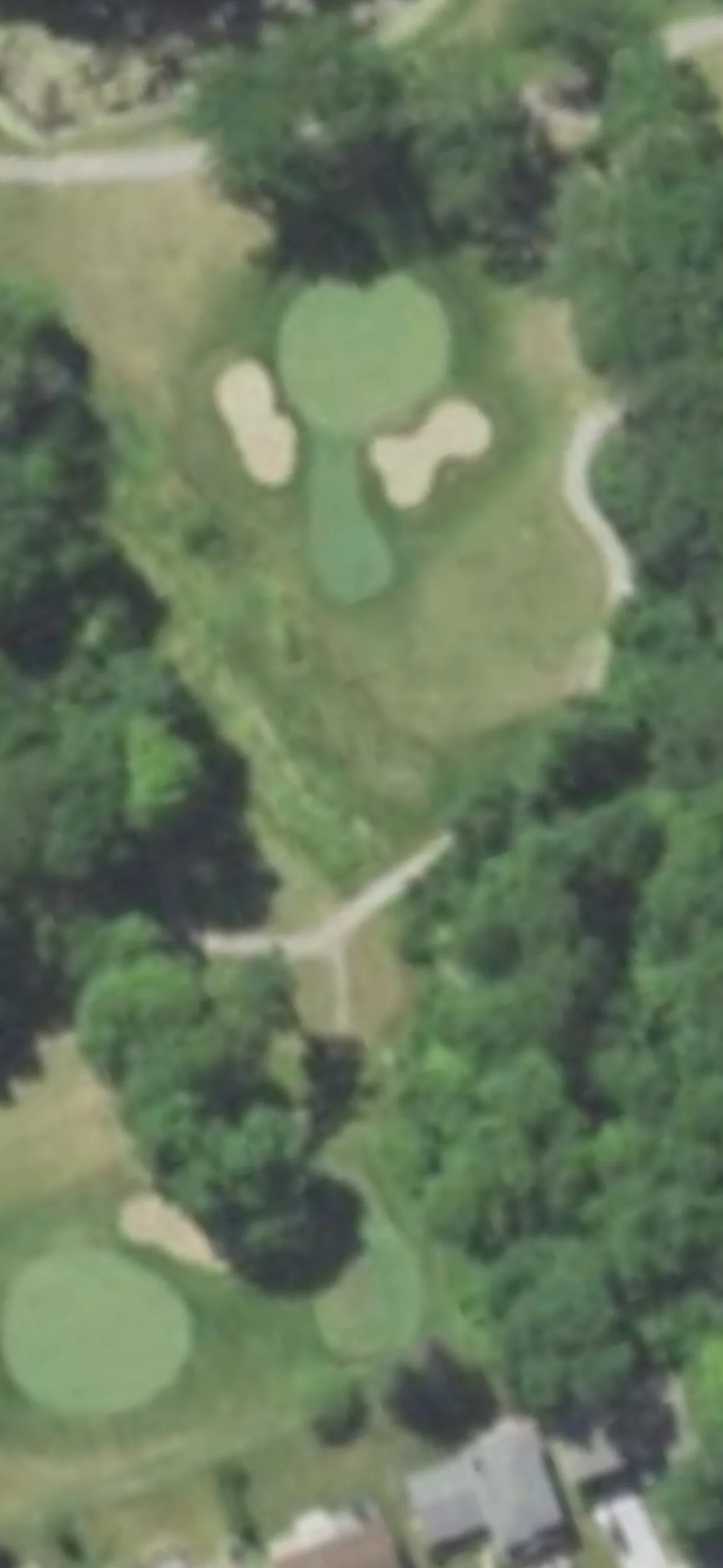 Meadowbrook Country Club hole 6 aerial preview, par 3, 143 yards