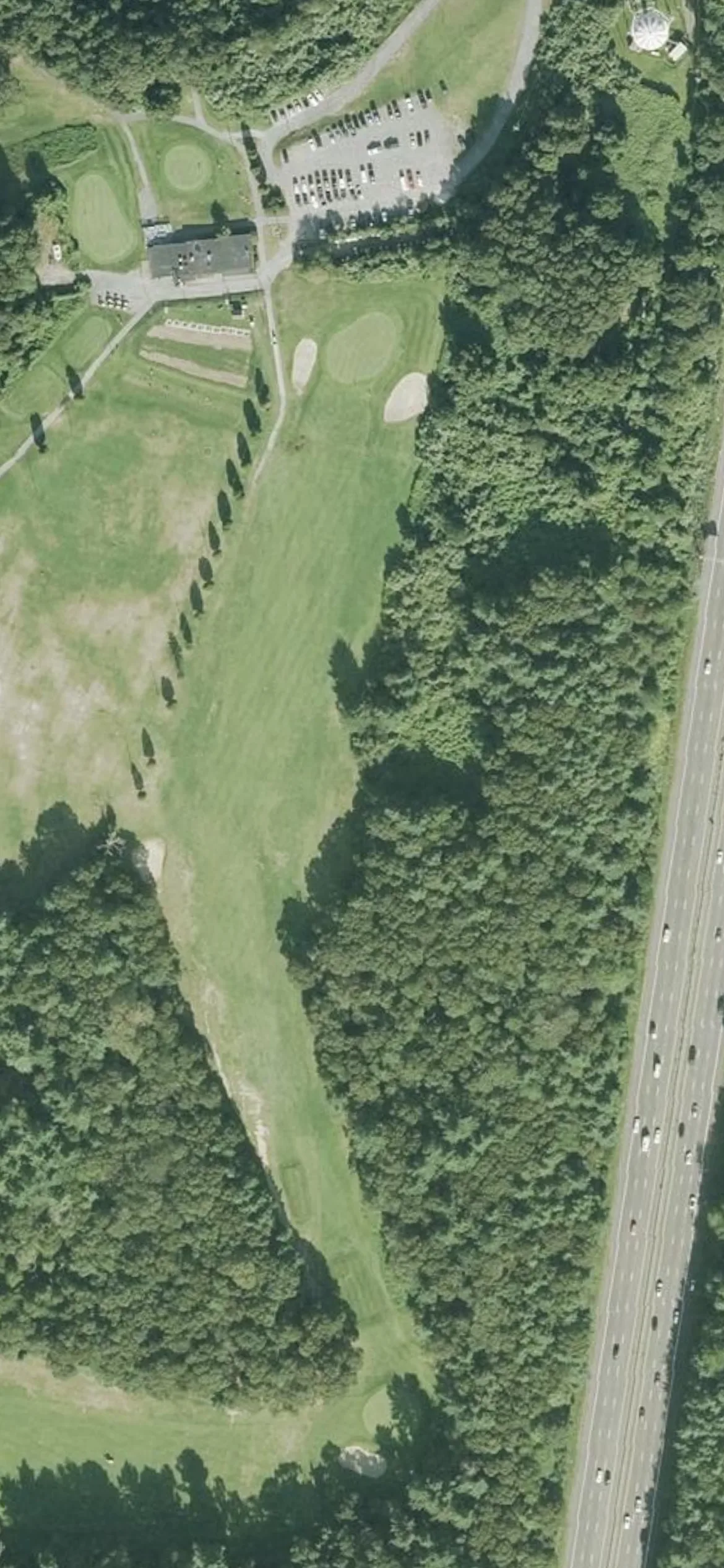 Whaling City Golf Course hole 3 aerial preview, par 4, 423 yards