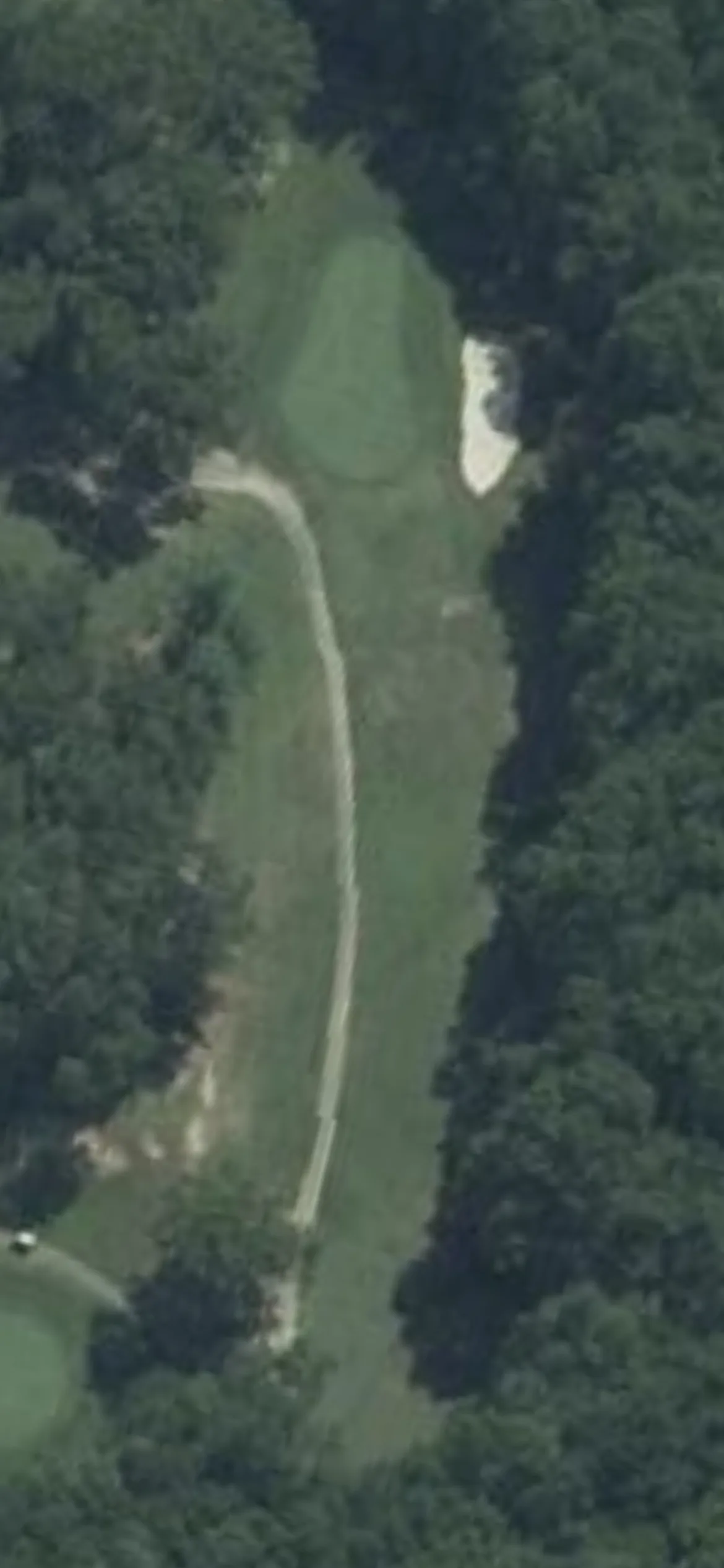 White Plains Golf Course hole 13 aerial preview, par 3, 150 yards