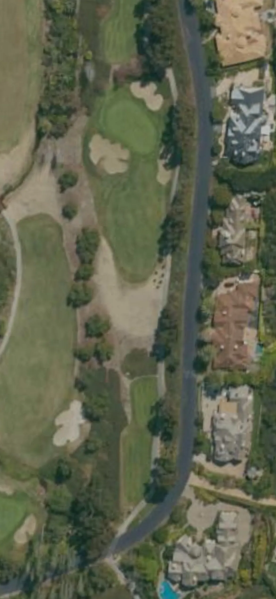 Del Mar Country Club hole 3 aerial preview, par 3, 233 yards