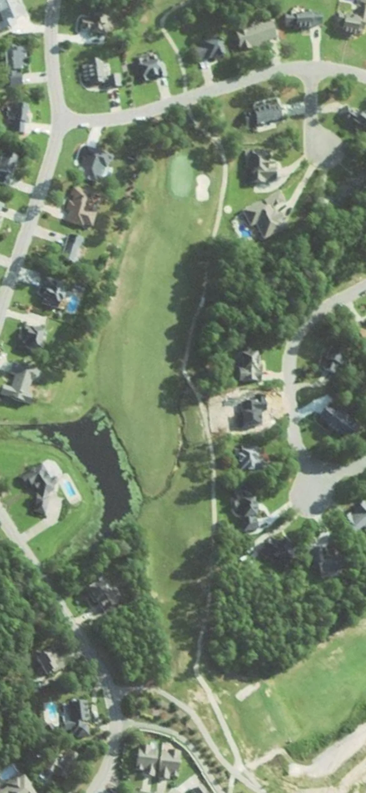 King's Grant G&CC hole 10 aerial preview, par 4, 361 yards