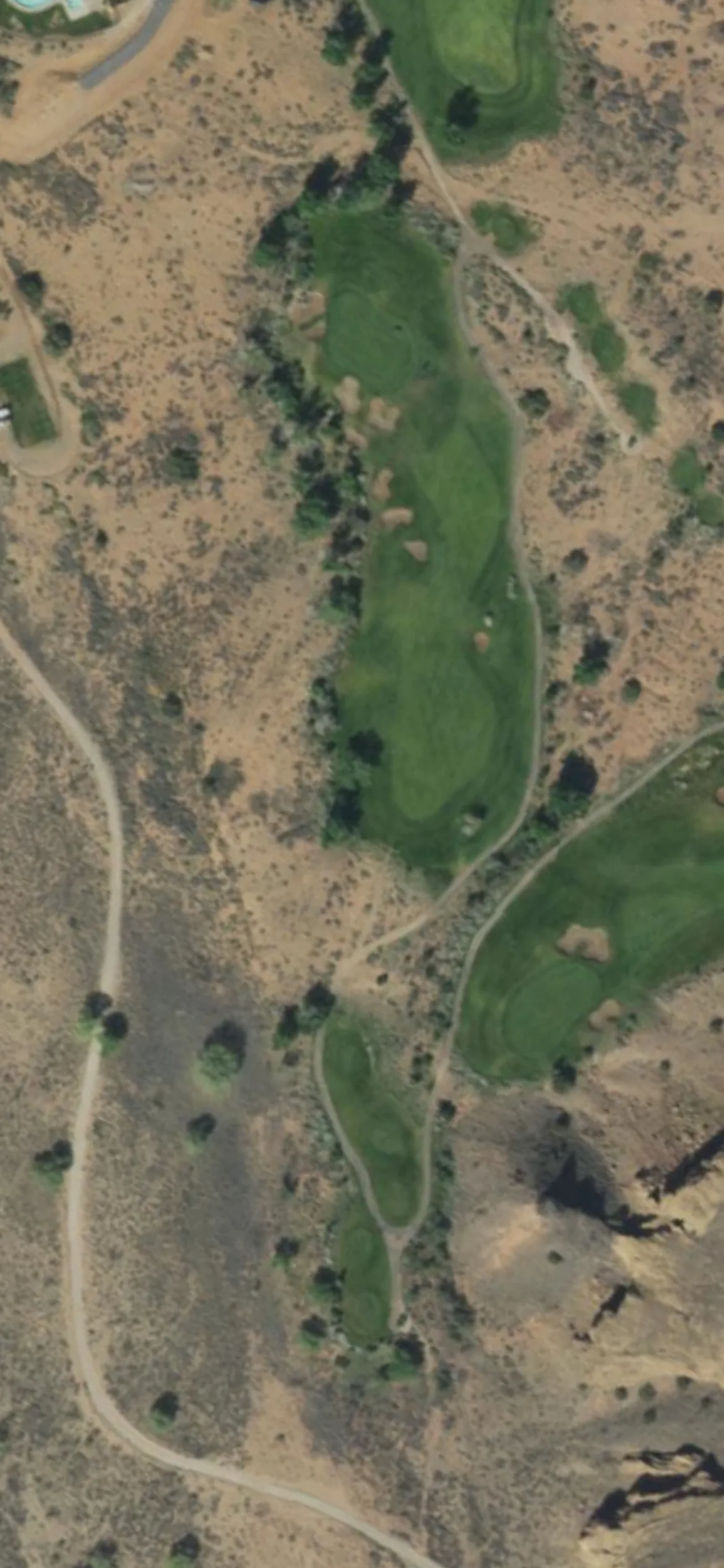 Twin Warriors GC hole 17 aerial preview, par 4, 401 yards