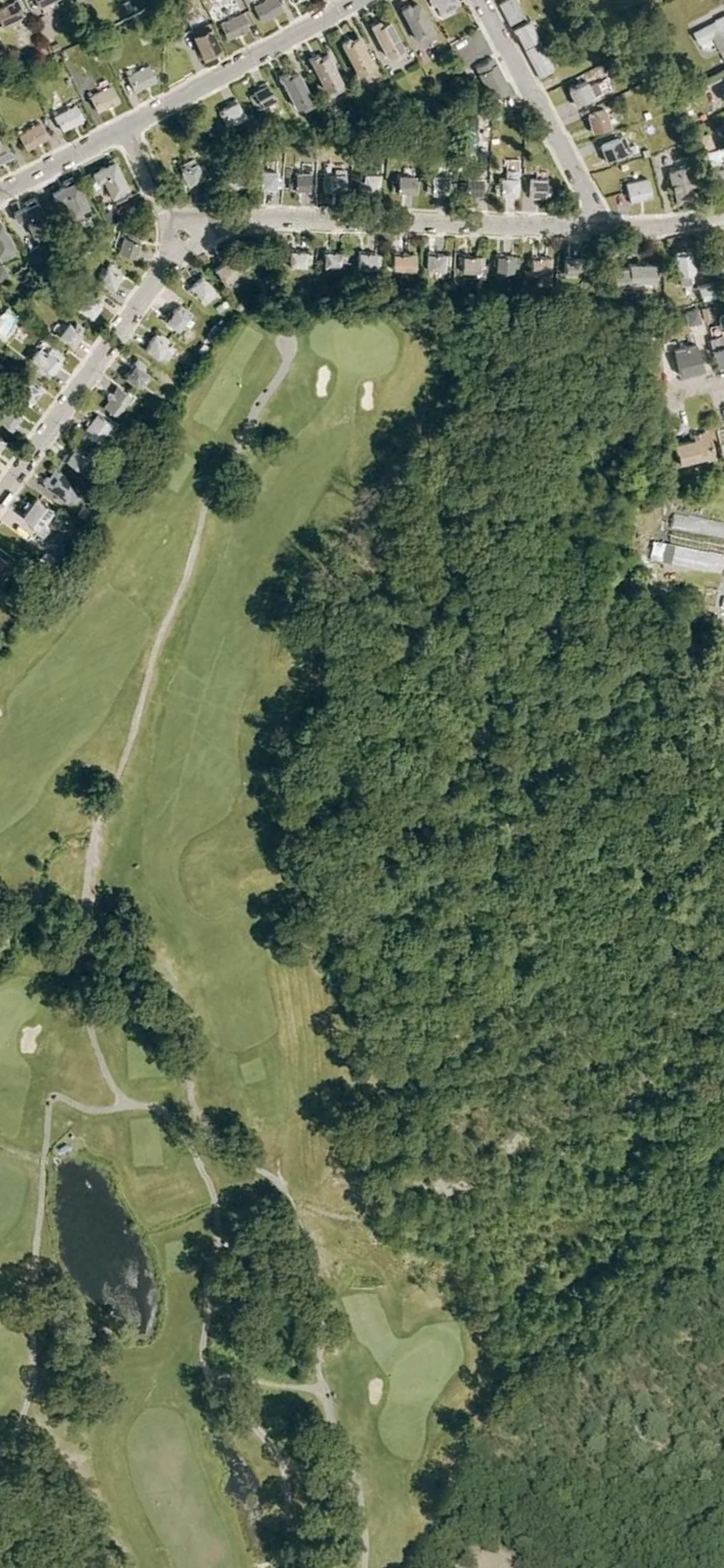 George Wright Municipal Golf Course hole 15 aerial preview, par 5, 507 yards
