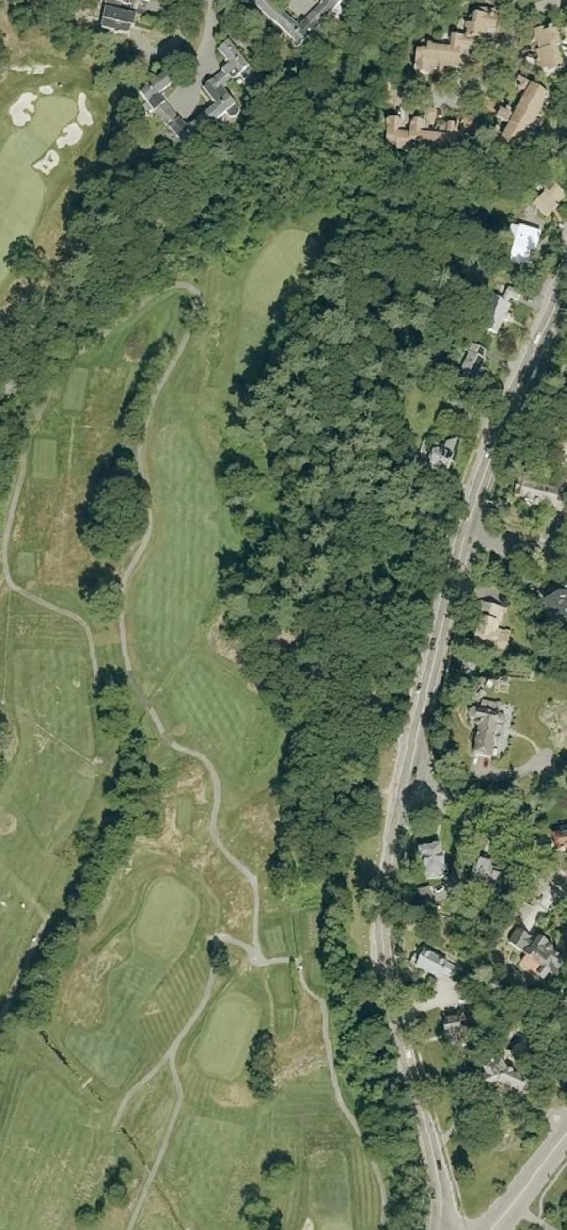Brookline Golf Course hole 14 aerial preview, par 4, 426 yards