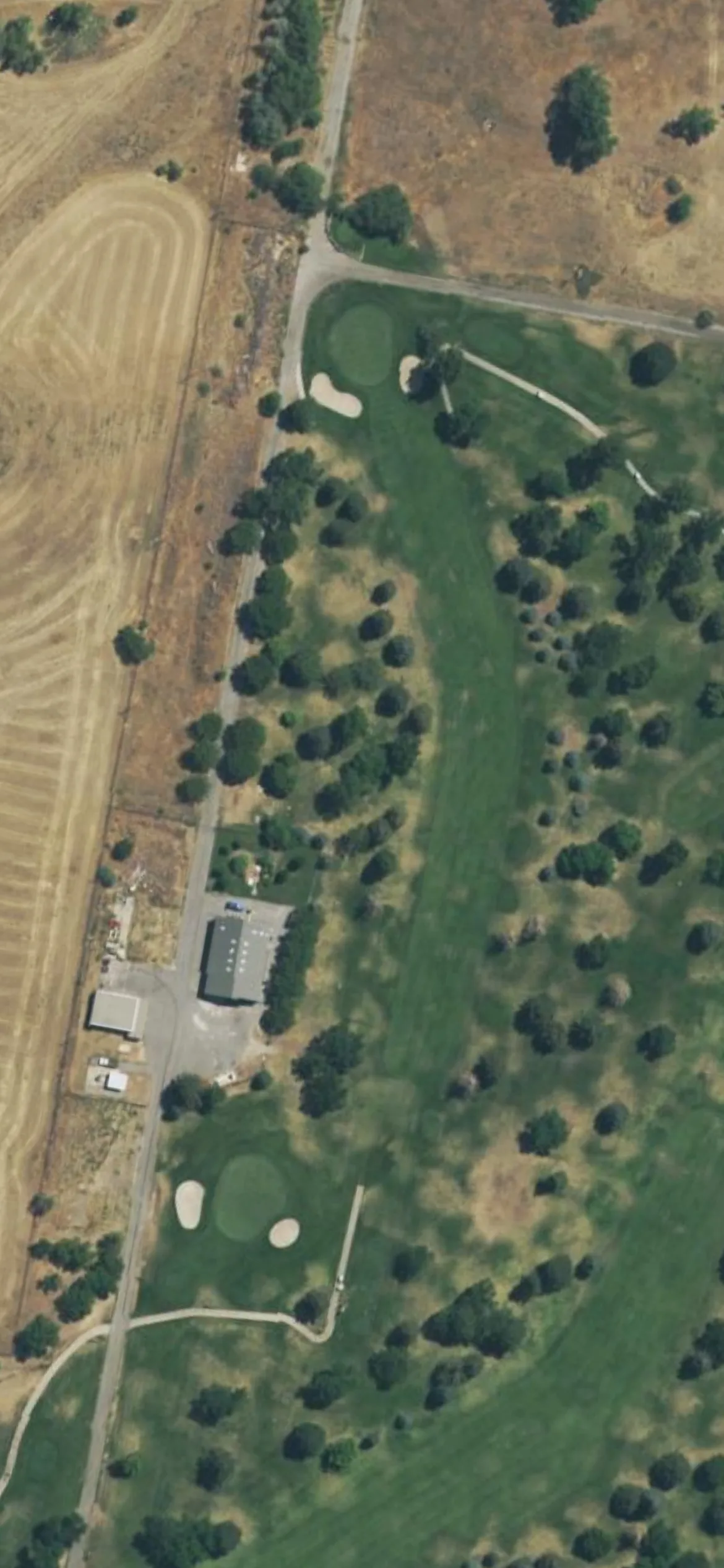 Hubbard GC at Hill AFB hole 4 aerial preview, par 4, 385 yards