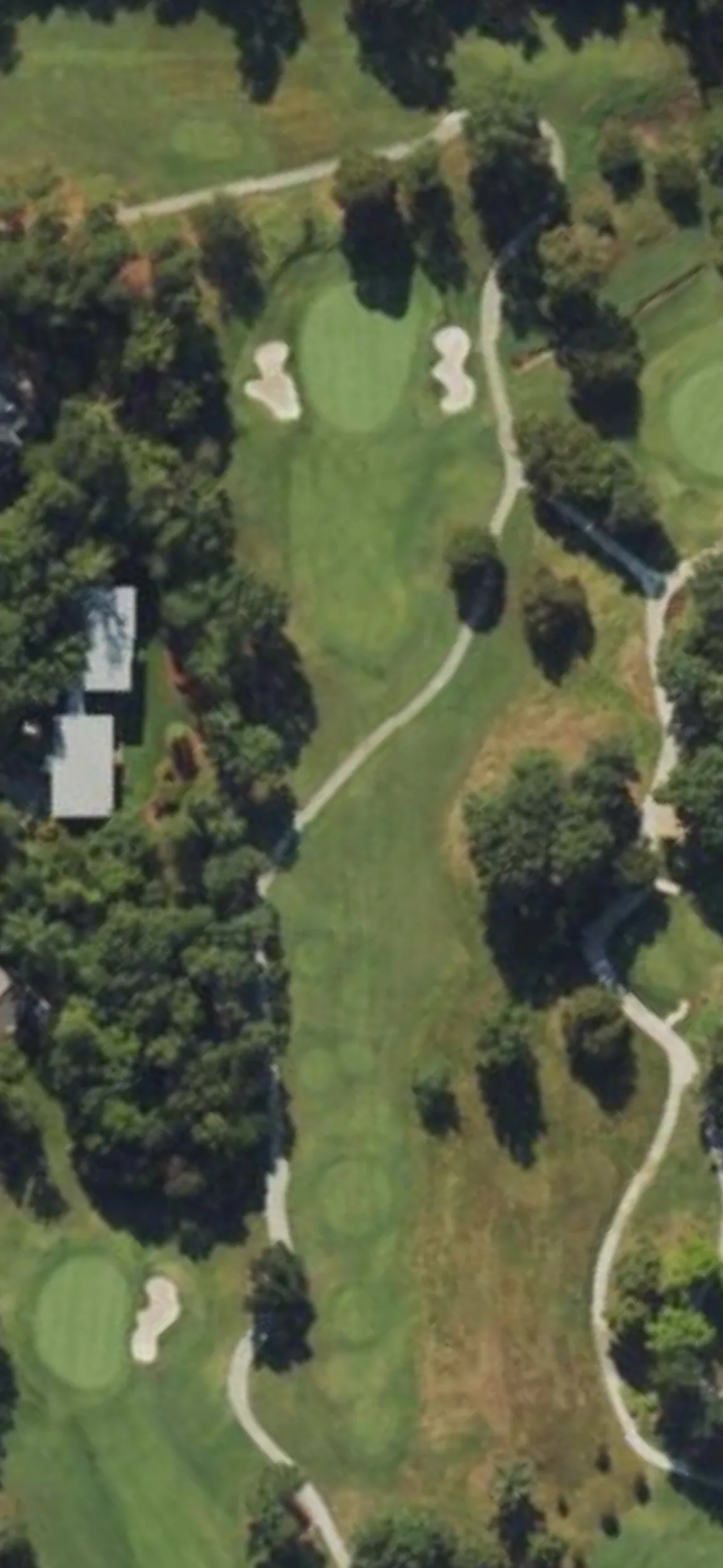 Treyburn CC hole 2 aerial preview, par 3, 237 yards