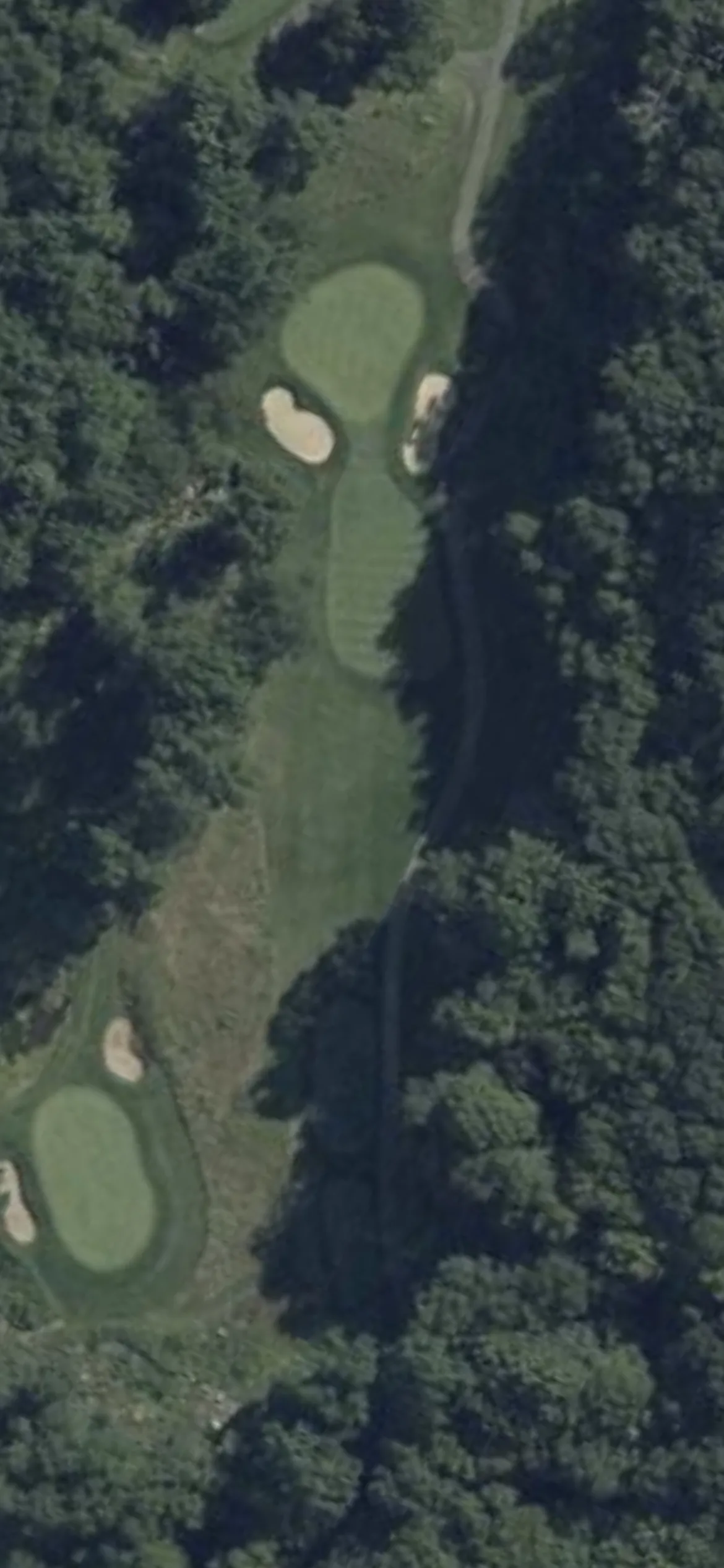 Panther Valley Country Club hole 13 aerial preview, par 3, 197 yards