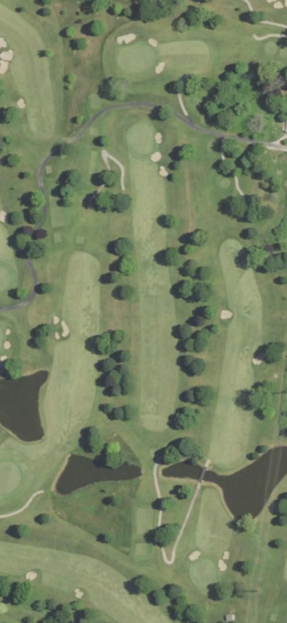 The Wisconsin Country Club hole 6 aerial preview, par 4, 442 yards