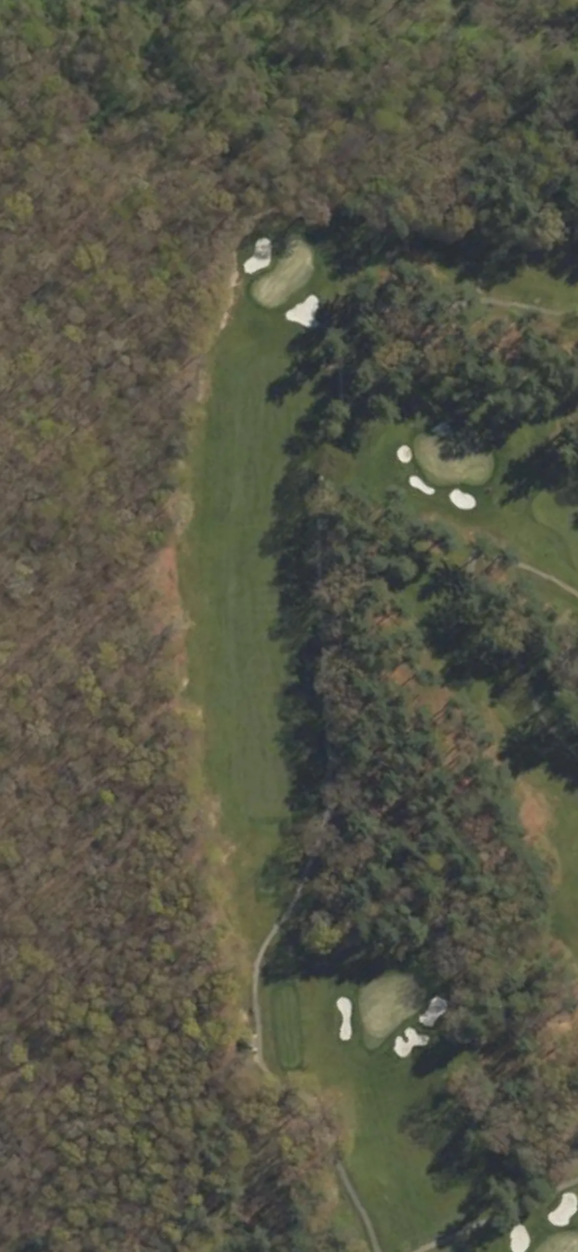 Toftrees Golf Resort hole 7 aerial preview, par 4, 366 yards