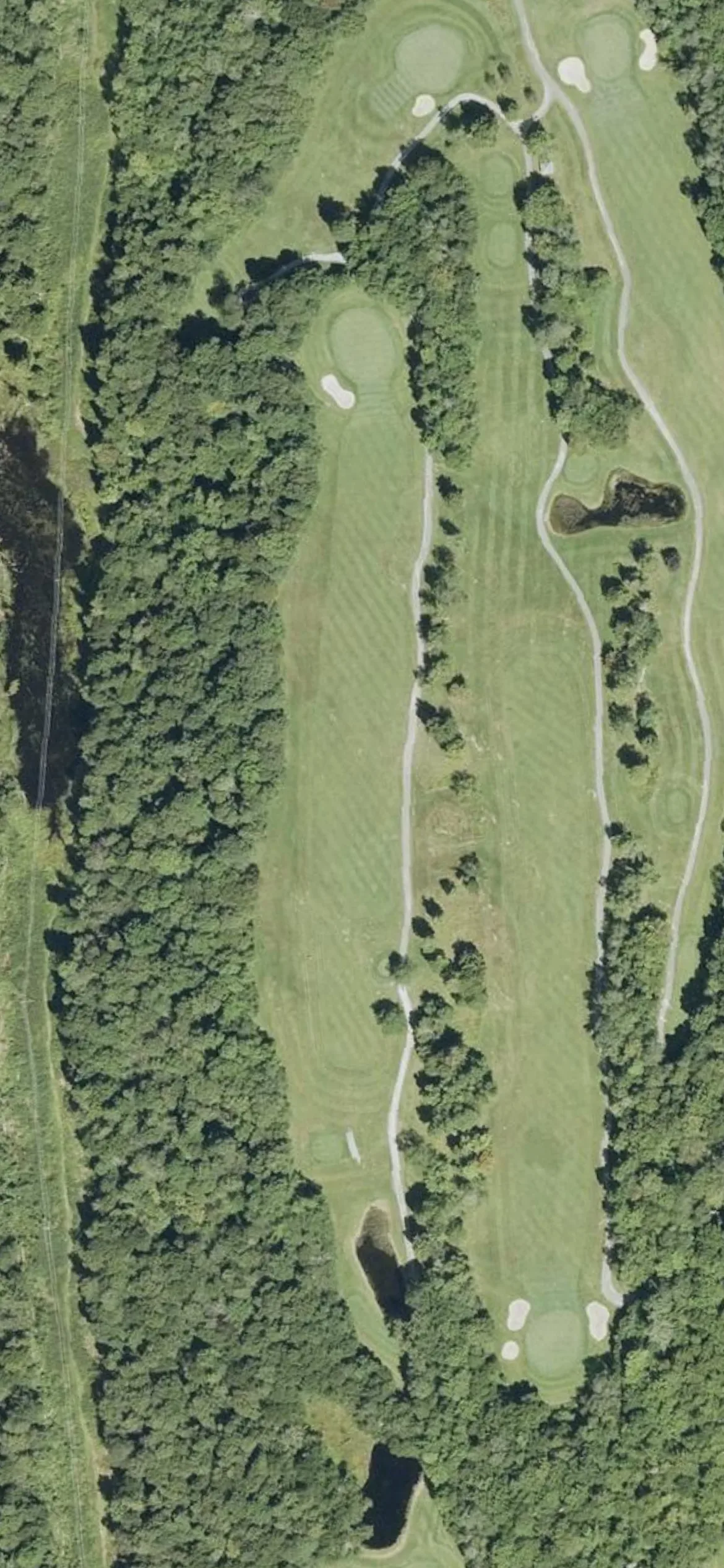 Mount Snow Country Club hole 5 aerial preview, par 4, 440 yards