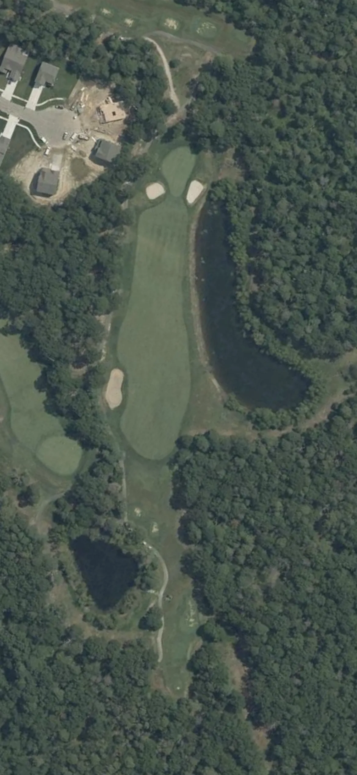 Harbor Pines GC hole 6 aerial preview, par 4, 388 yards