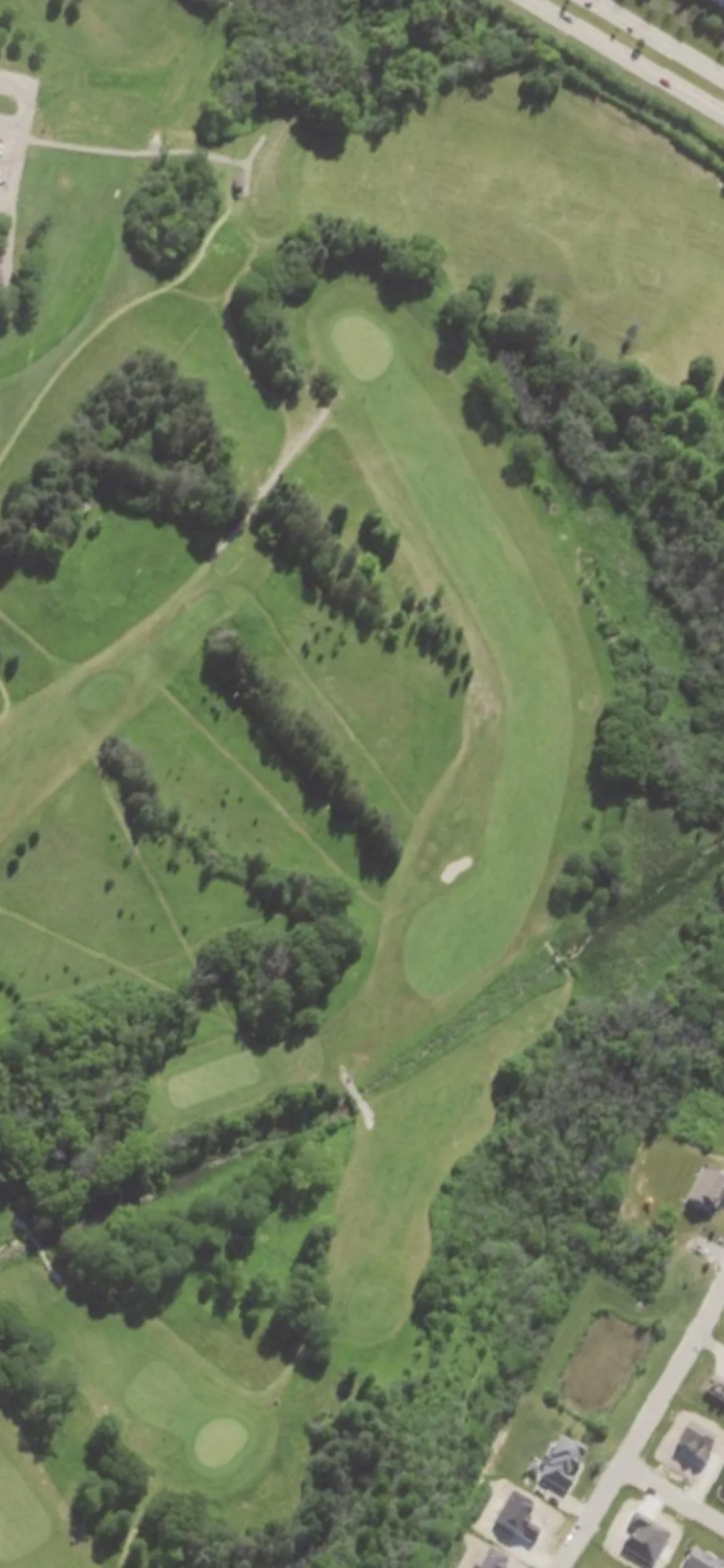 Dretzka Park GC hole 8 aerial preview, par 5, 546 yards