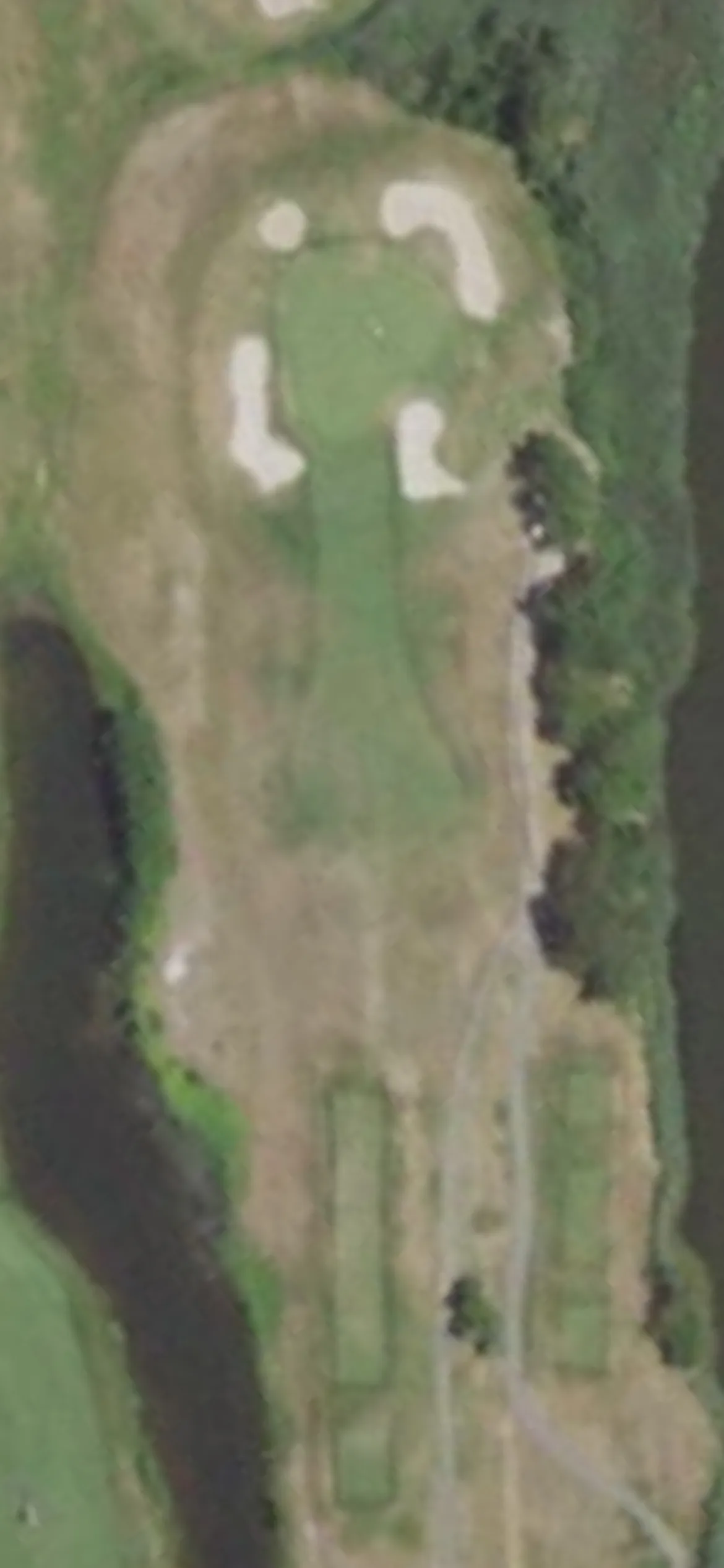 Bellport Golf Club hole 14 aerial preview, par 3, 185 yards