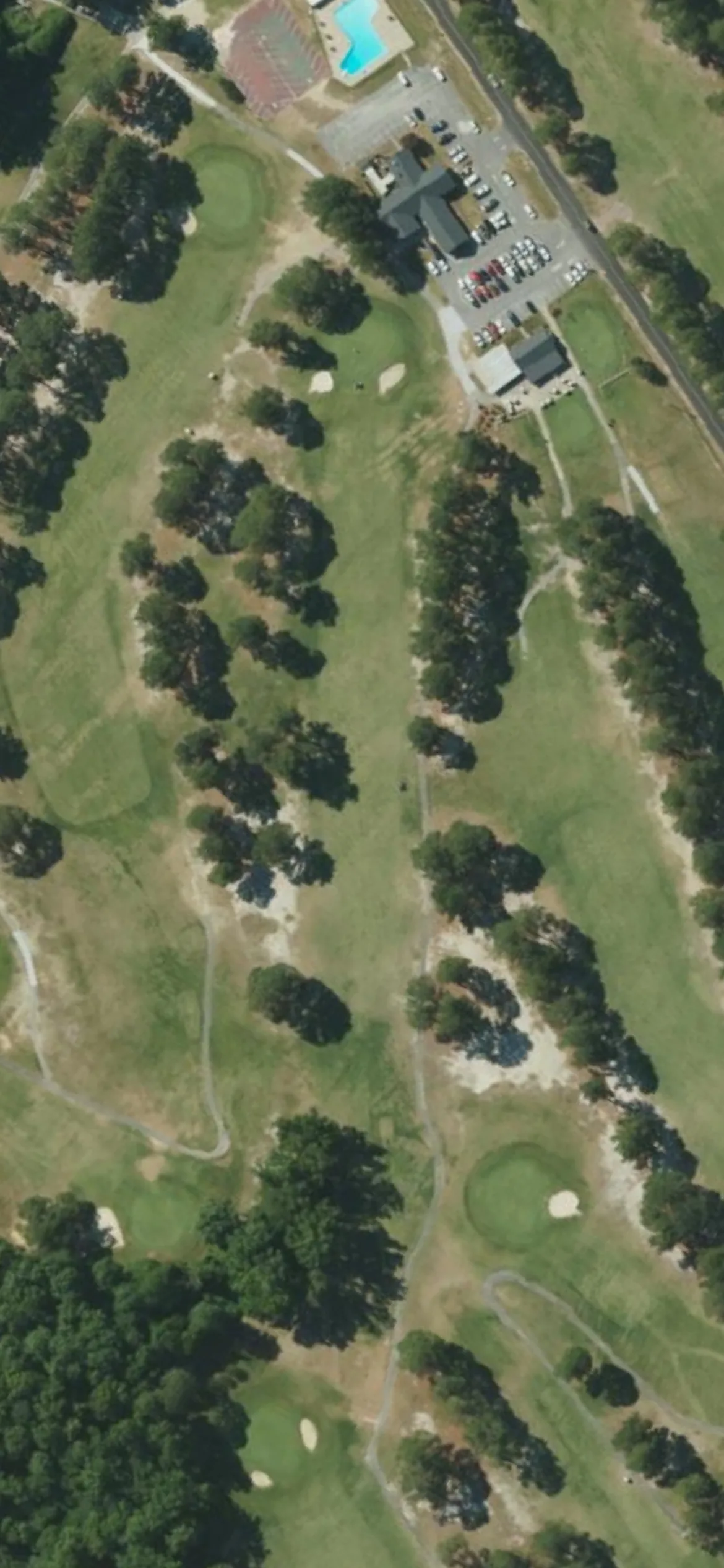 Southern Wayne CC hole 18 aerial preview, par 4, 394 yards