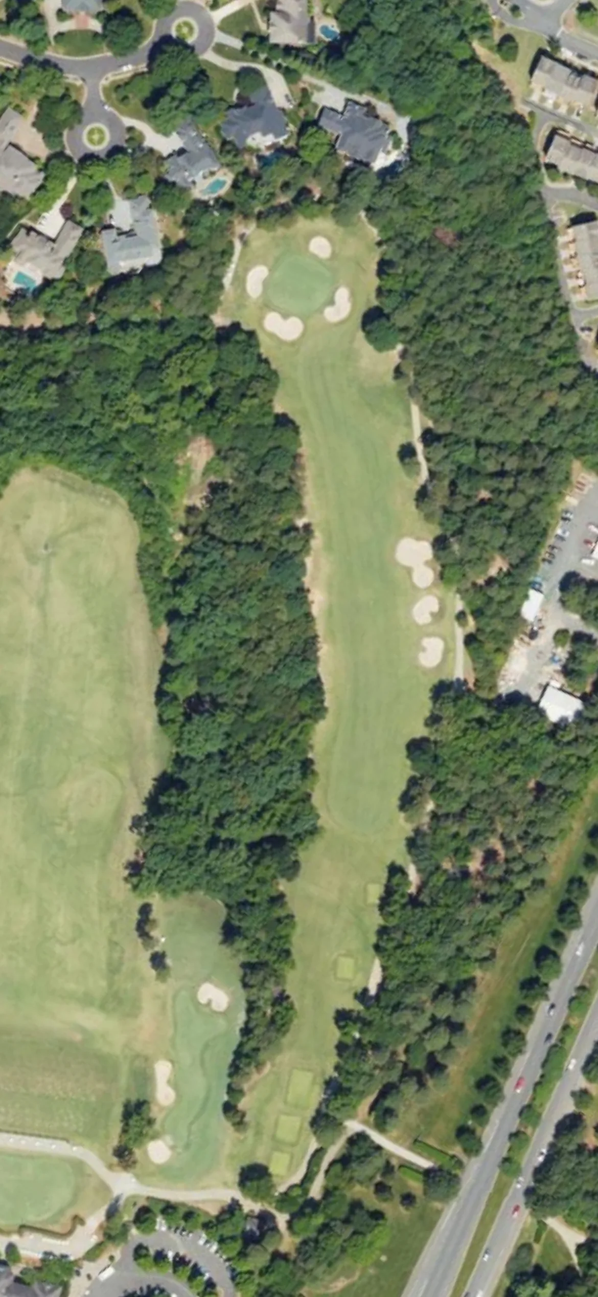 Ballantyne CC hole 10 aerial preview, par 4, 408 yards
