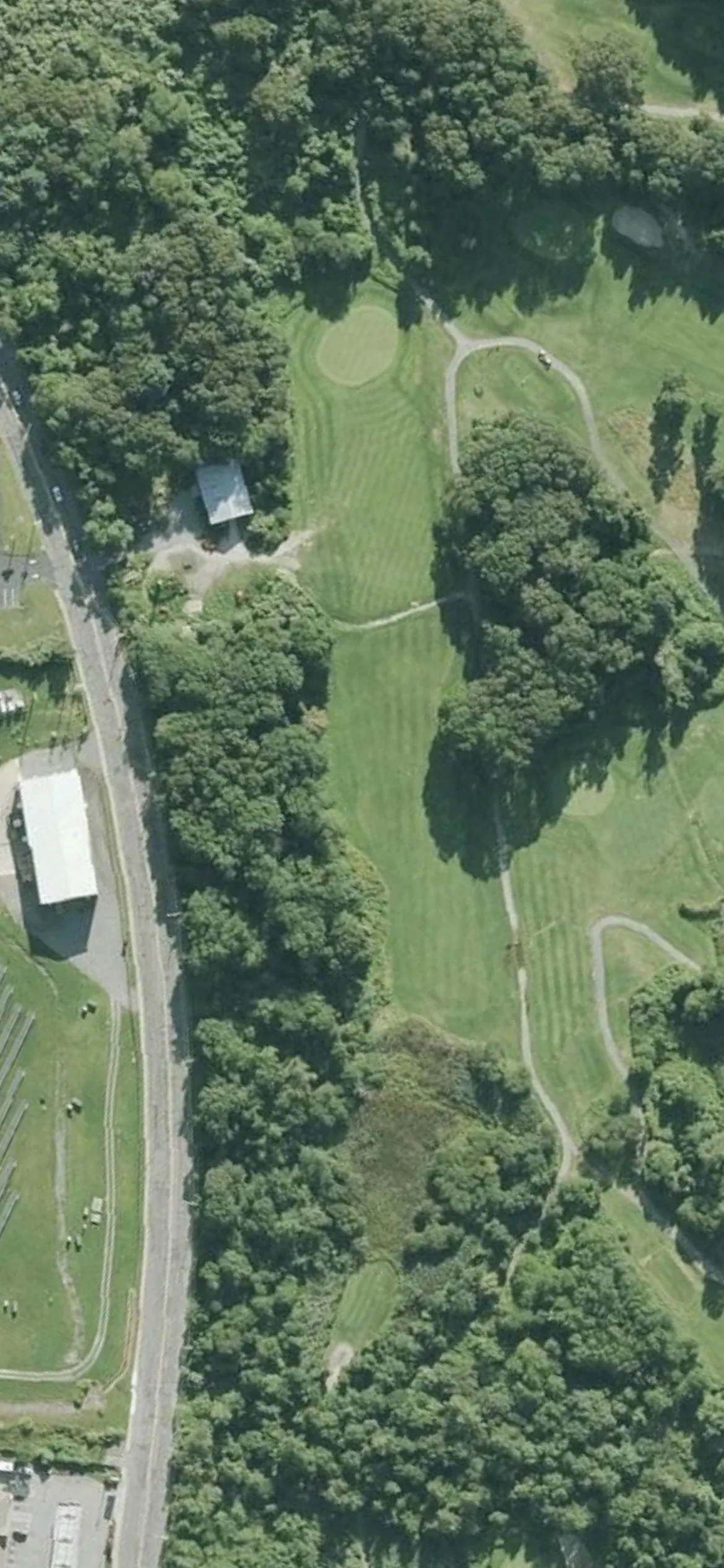 Whaling City Golf Course hole 18 aerial preview, par 4, 344 yards