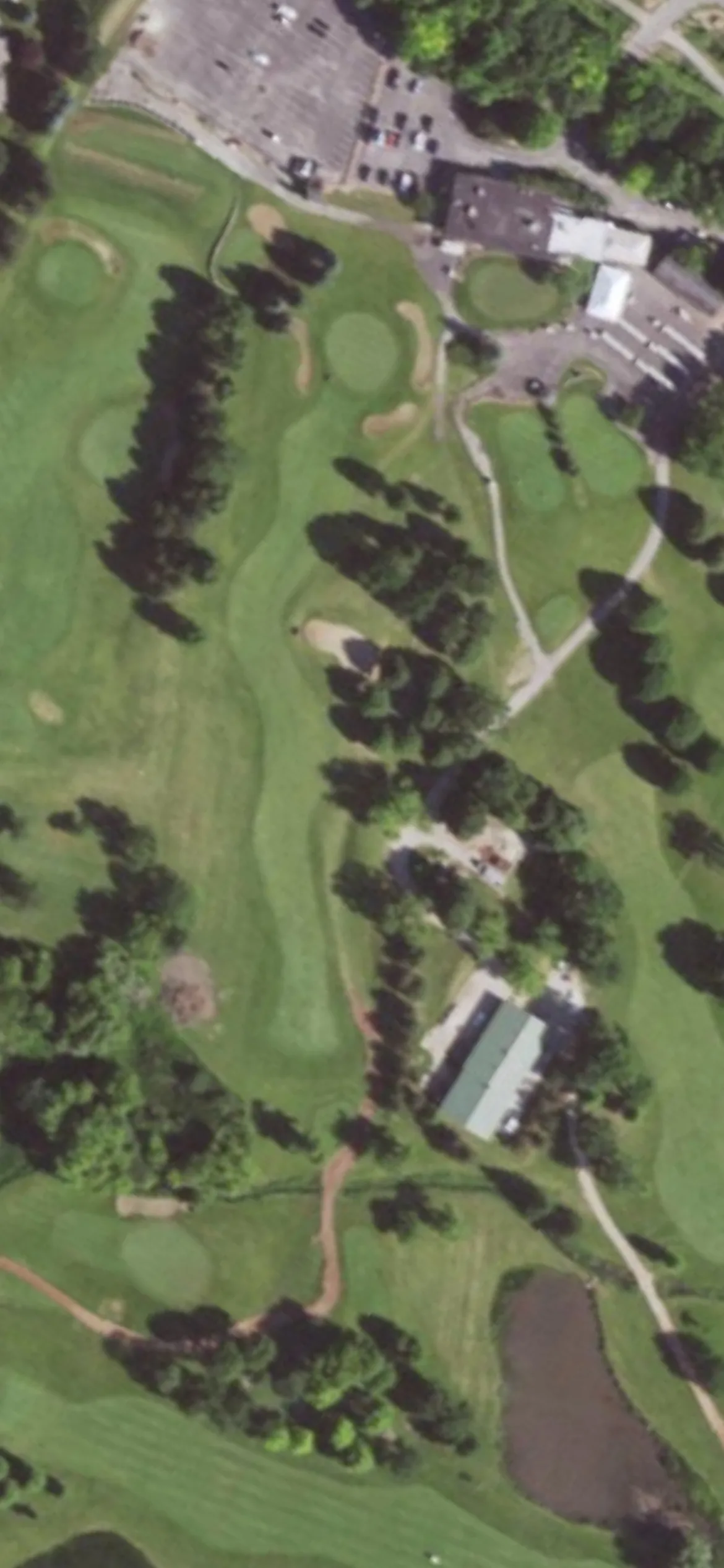 Western Lakes hole 9 aerial preview, par 4, 338 yards