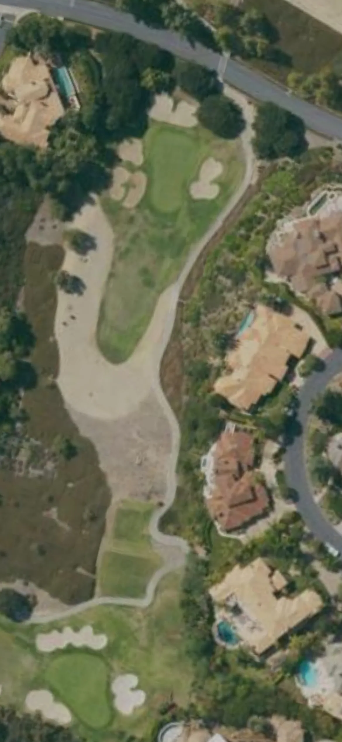 Del Mar Country Club hole 12 aerial preview, par 3, 227 yards