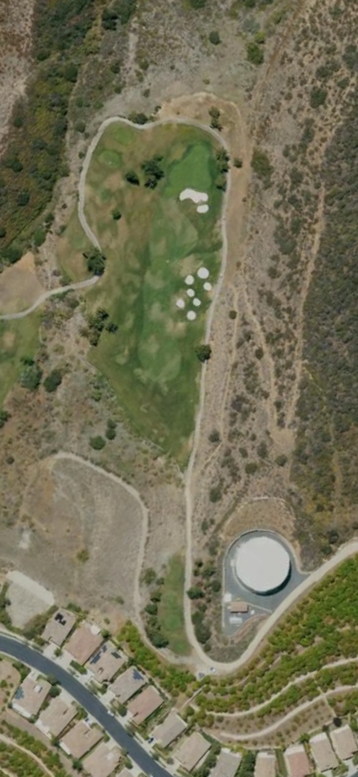 Glen Ivy Golf Club hole 15 aerial preview, par 4, 331 yards