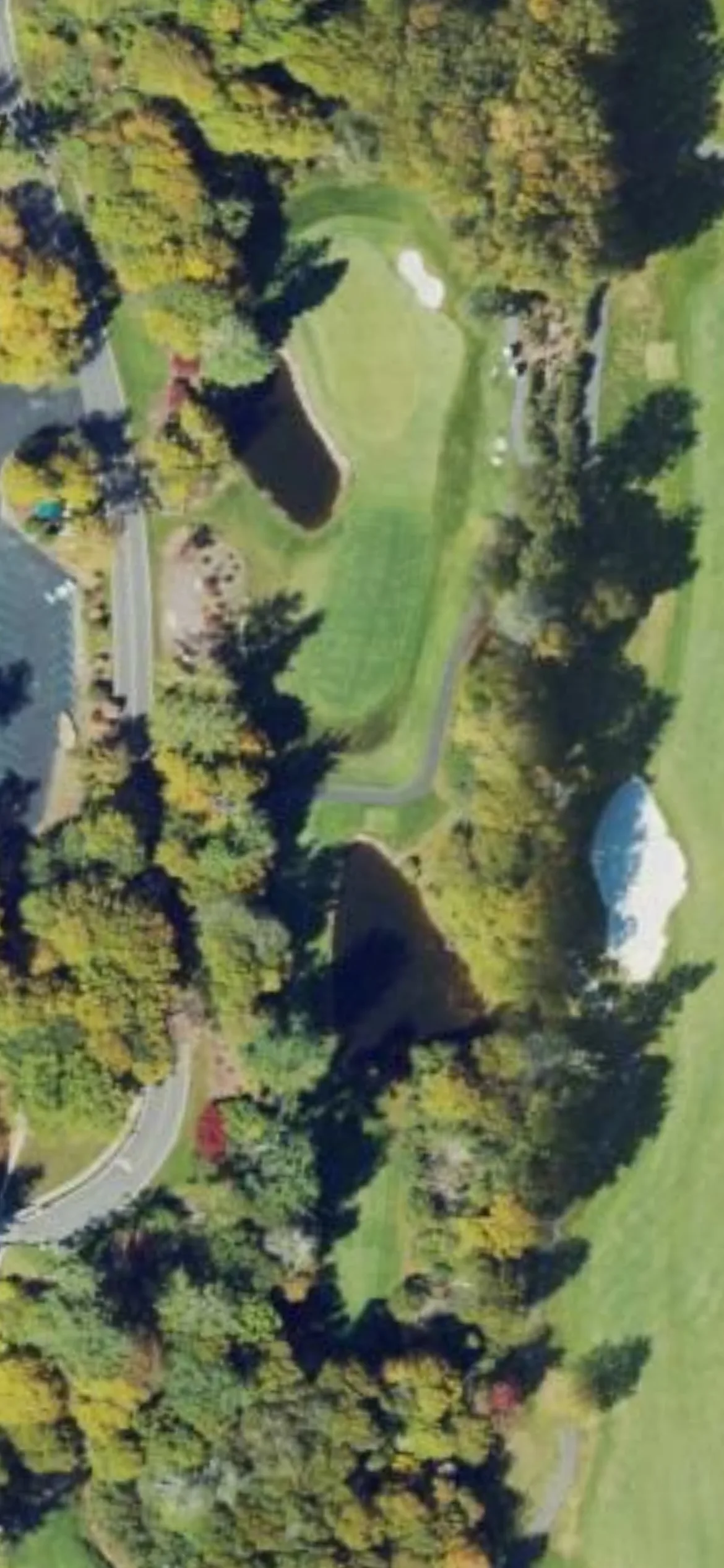 Grandfather G&CC - Grandfather hole 9 aerial preview, par 3, 210 yards