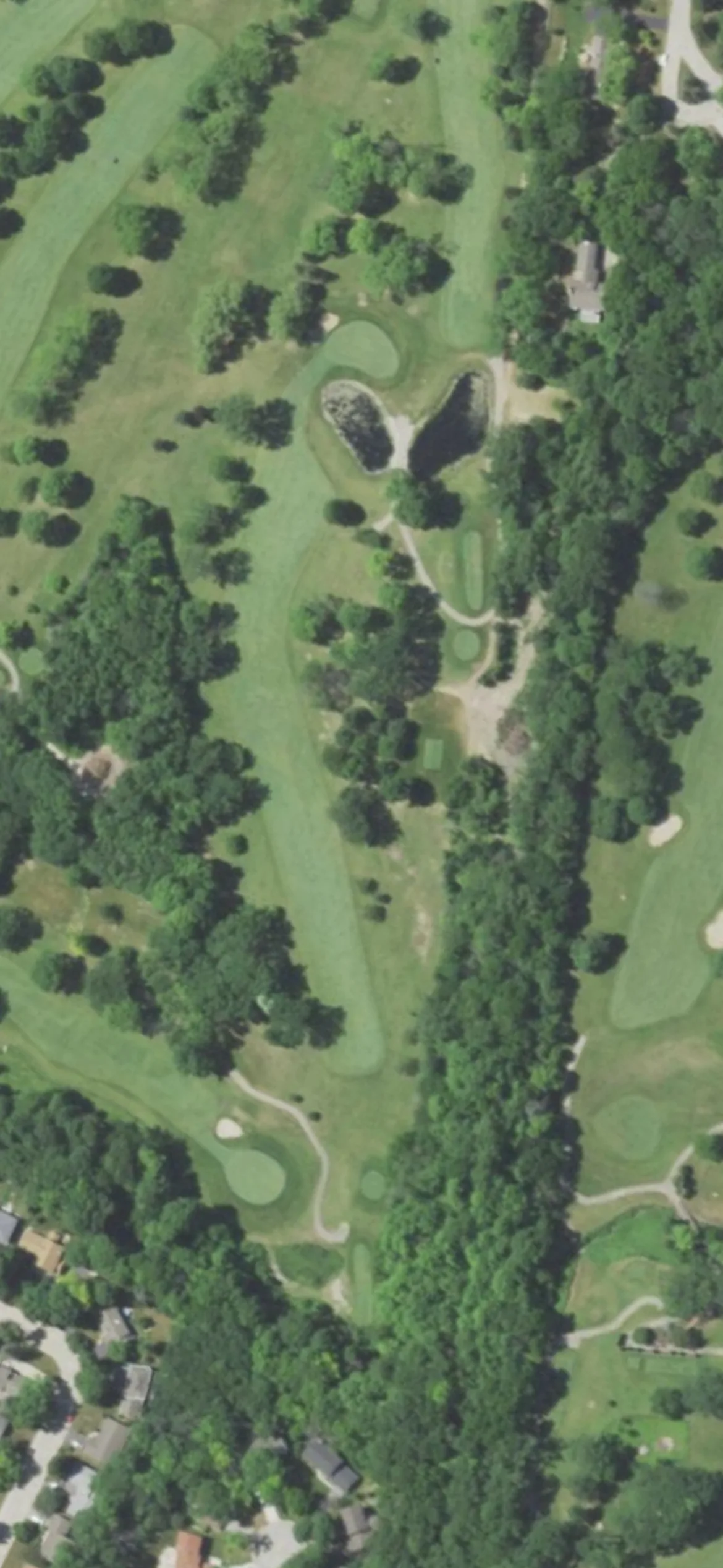 Meadowbrook Country Club hole 8 aerial preview, par 5, 470 yards