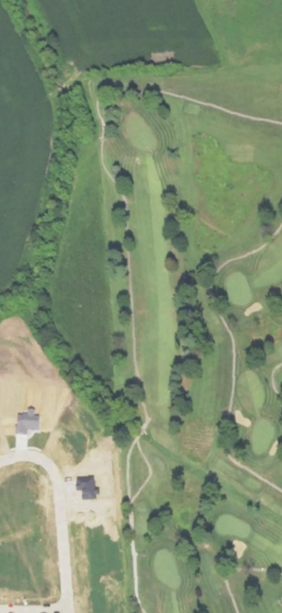 Tamarack Country Club hole 5 aerial preview, par 4, 402 yards