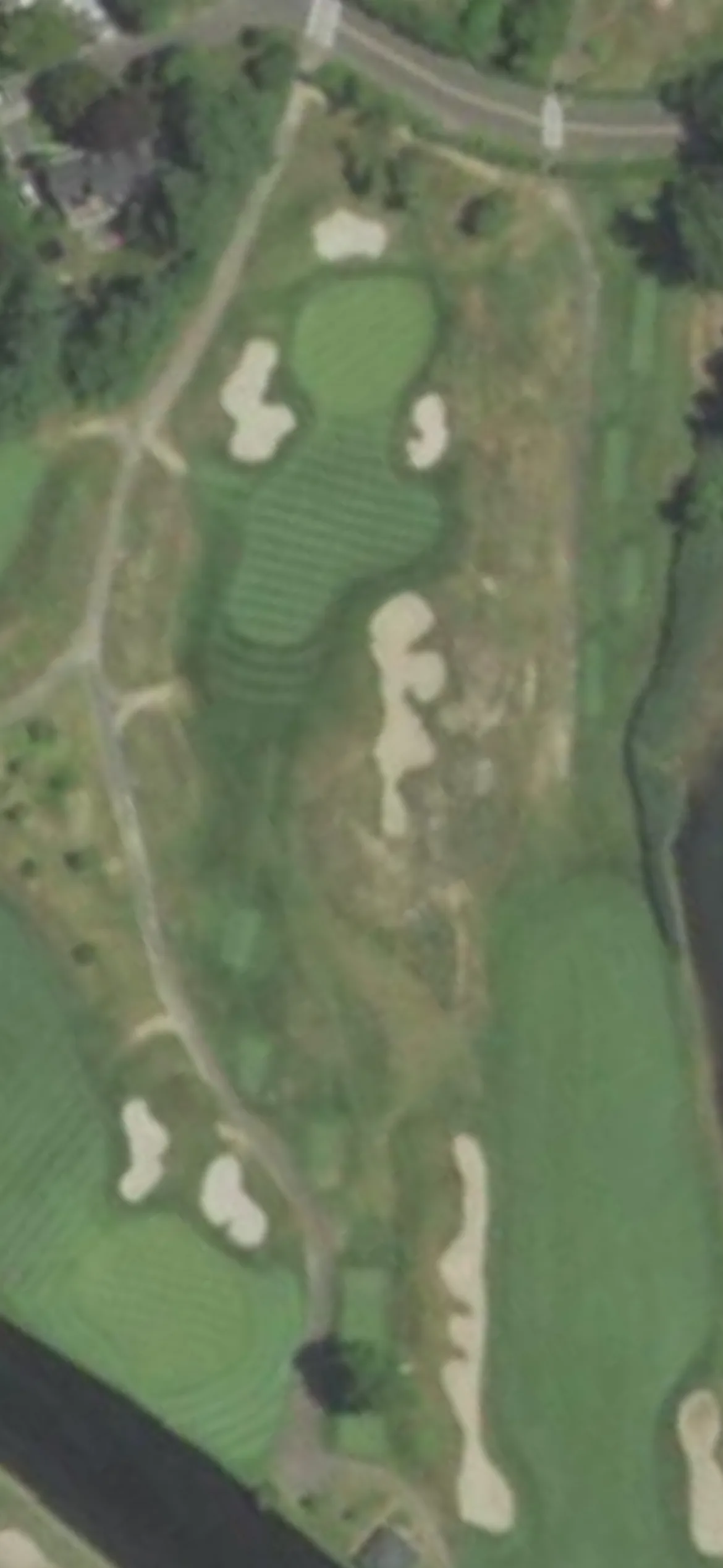 Seawane Club hole 5 aerial preview, par 3, 204 yards