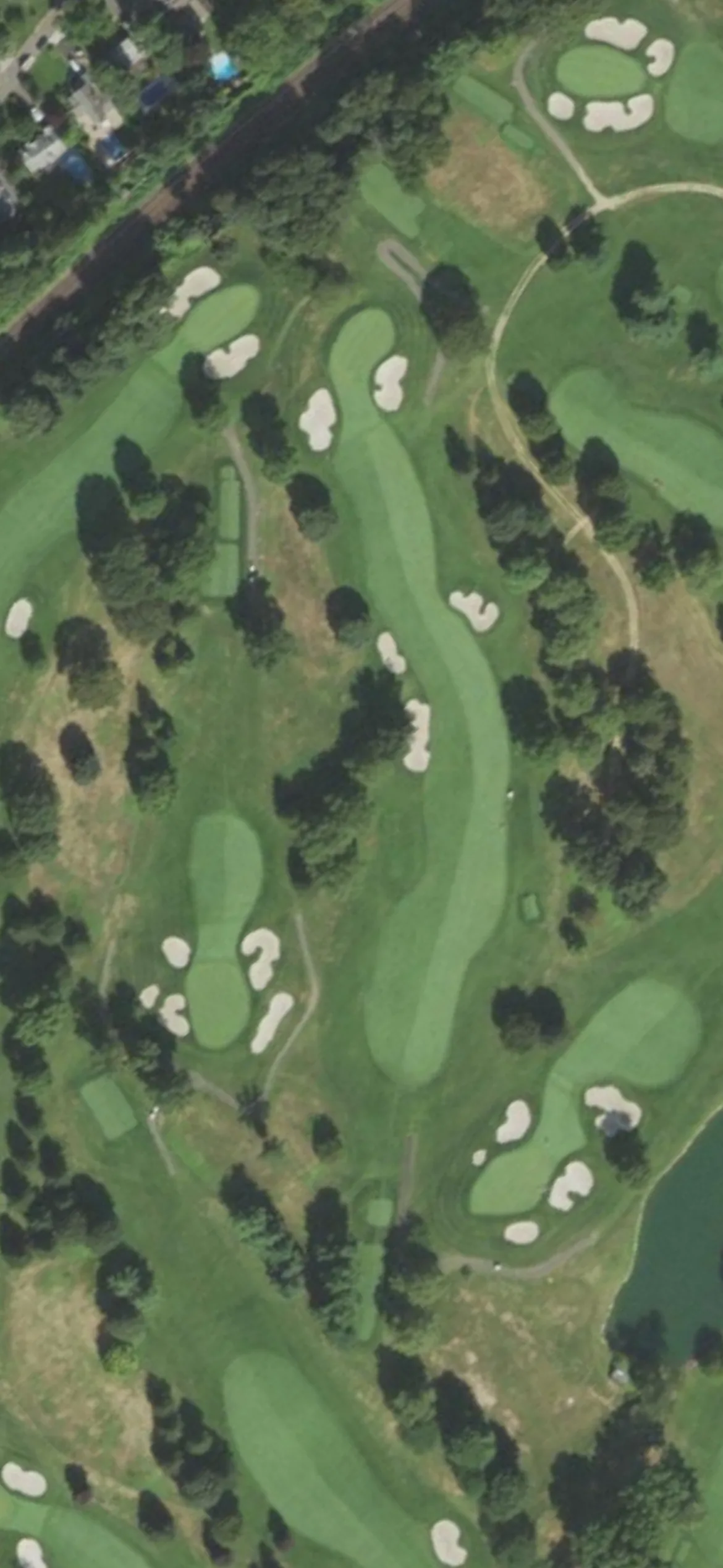 Glen Head Country Club hole 8 aerial preview, par 4, 421 yards