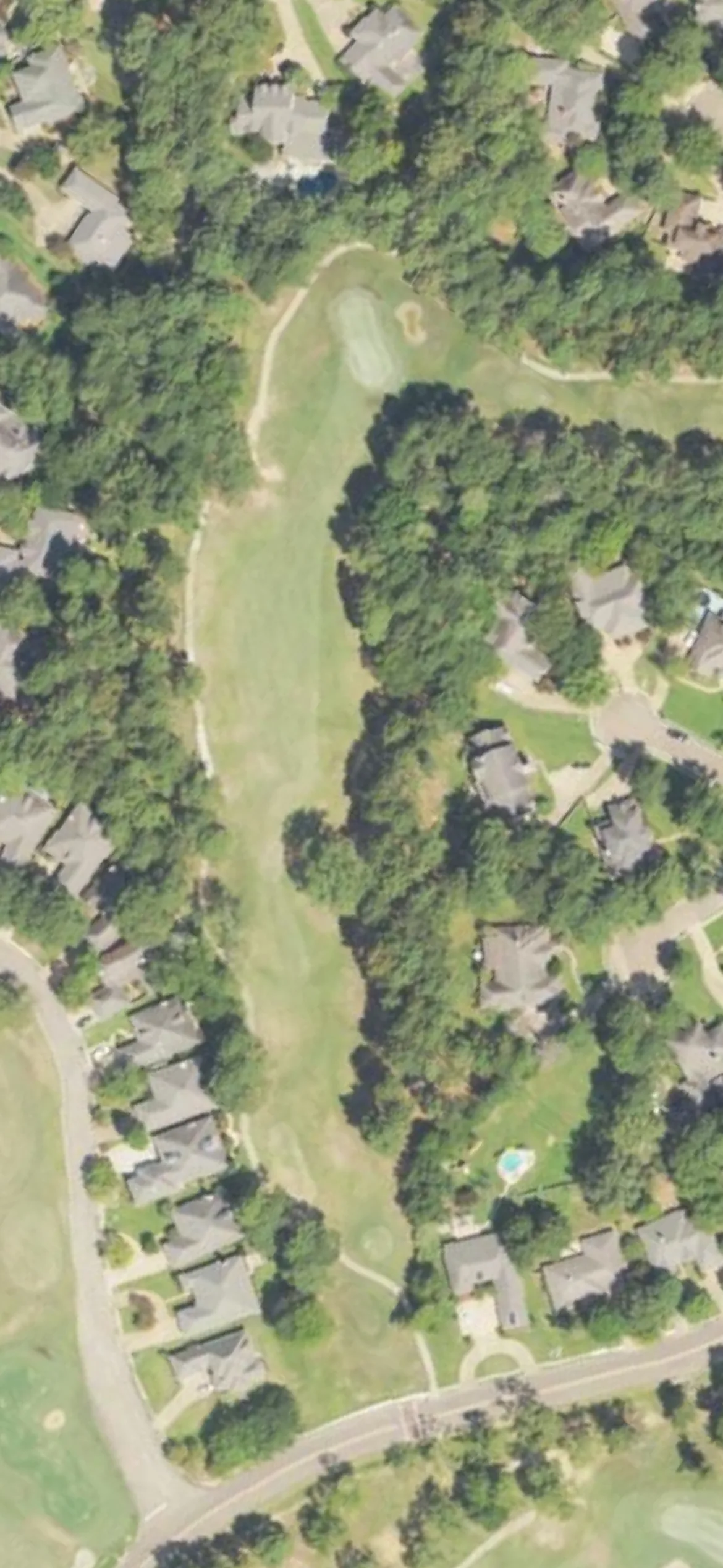 Randy Watkins - Whisper Lake hole 2 aerial preview, par 4, 315 yards