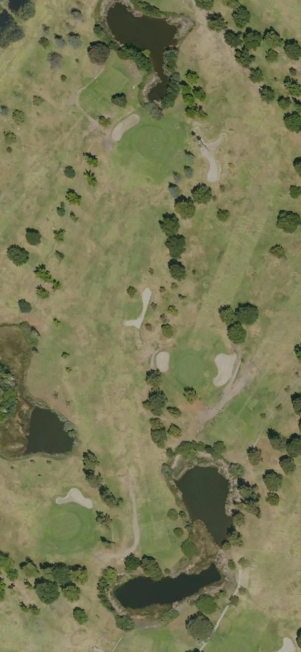 Woodley Lakes Golf Course hole 16 aerial preview, par 4, 428 yards