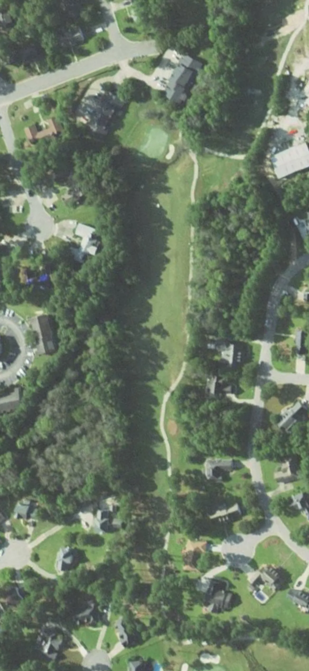 King's Grant G&CC hole 12 aerial preview, par 4, 404 yards