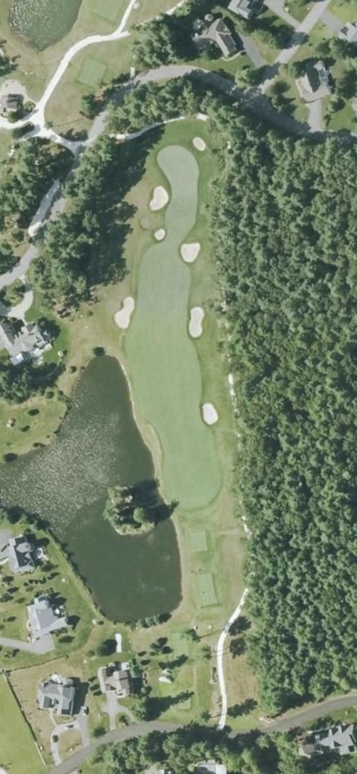 Bay Club at Mattapoisett hole 7 aerial preview, par 4, 359 yards