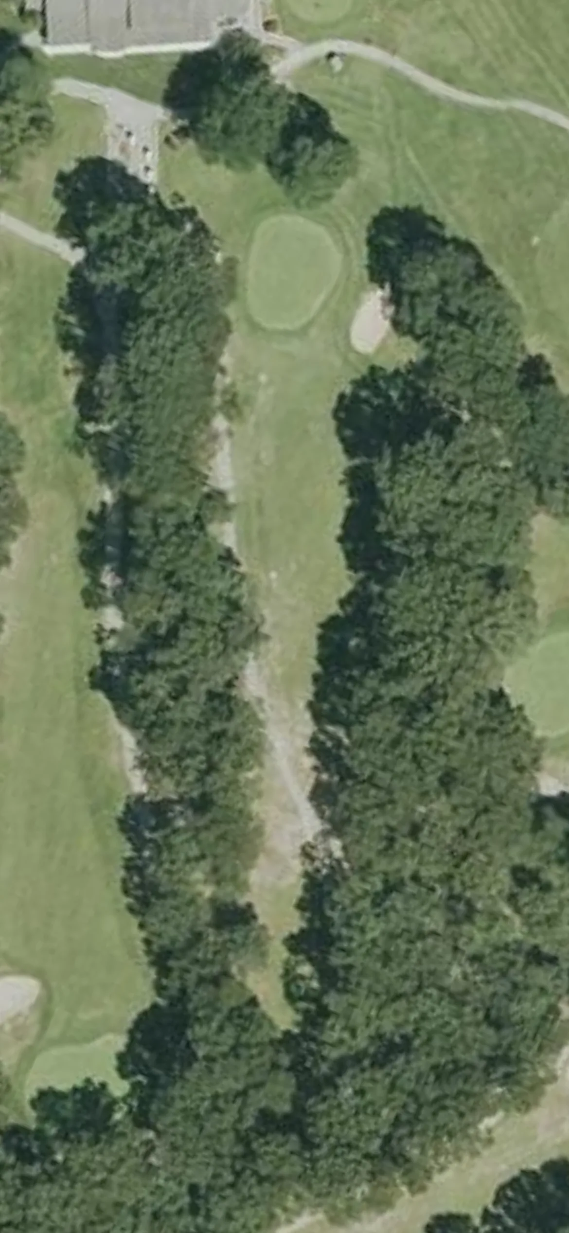 Rockland Golf Course hole 9 aerial preview, par 3, 192 yards