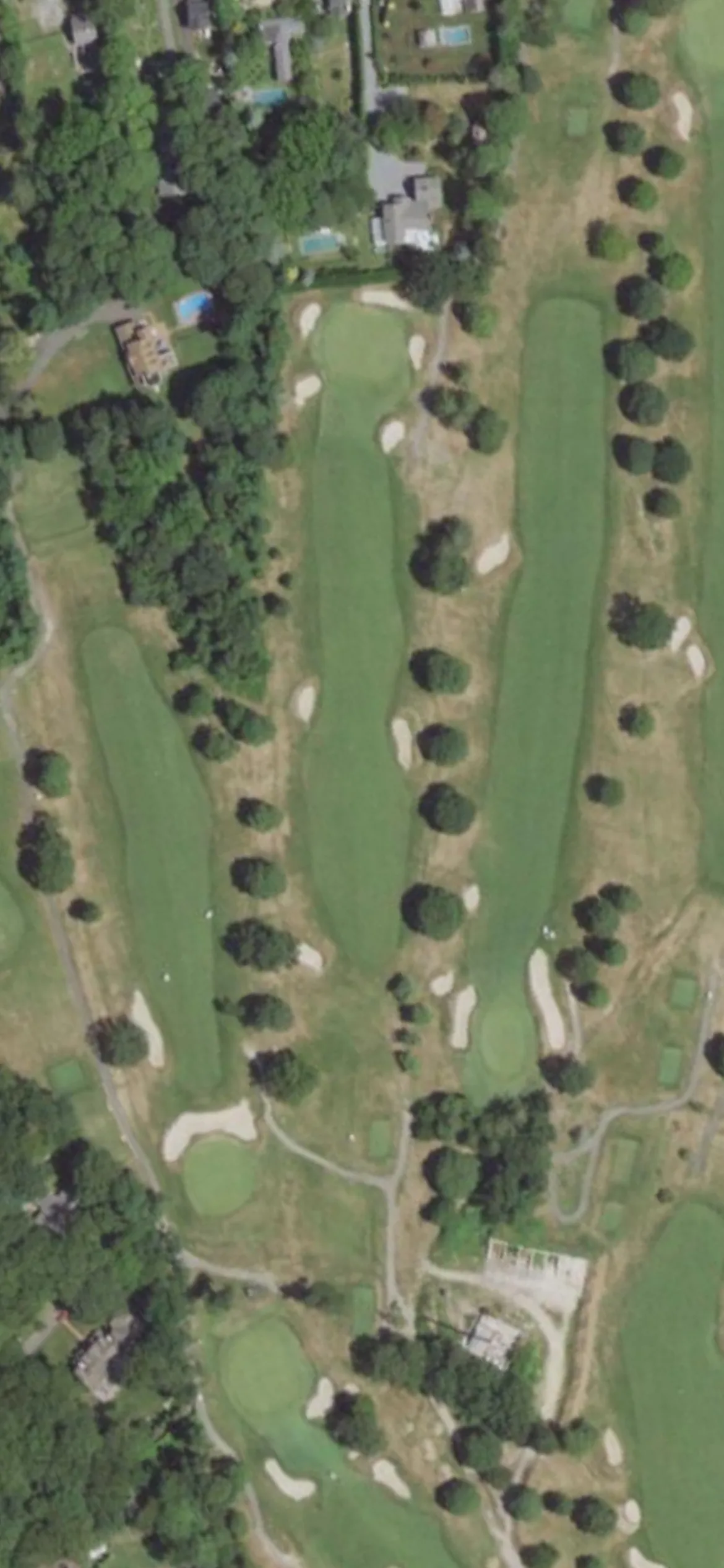 Bellport Golf Club hole 6 aerial preview, par 4, 375 yards