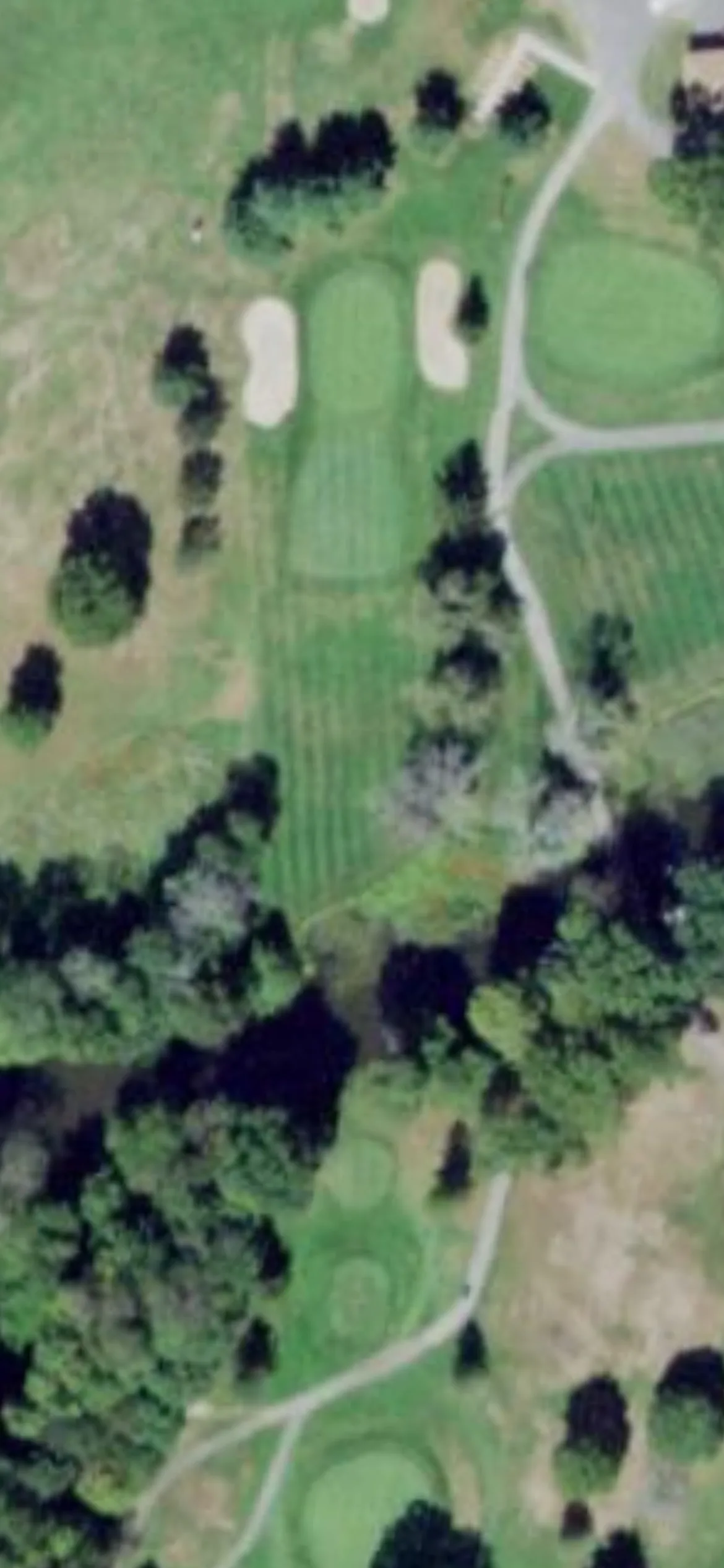 Otterkill Country Club hole 9 aerial preview, par 3, 190 yards