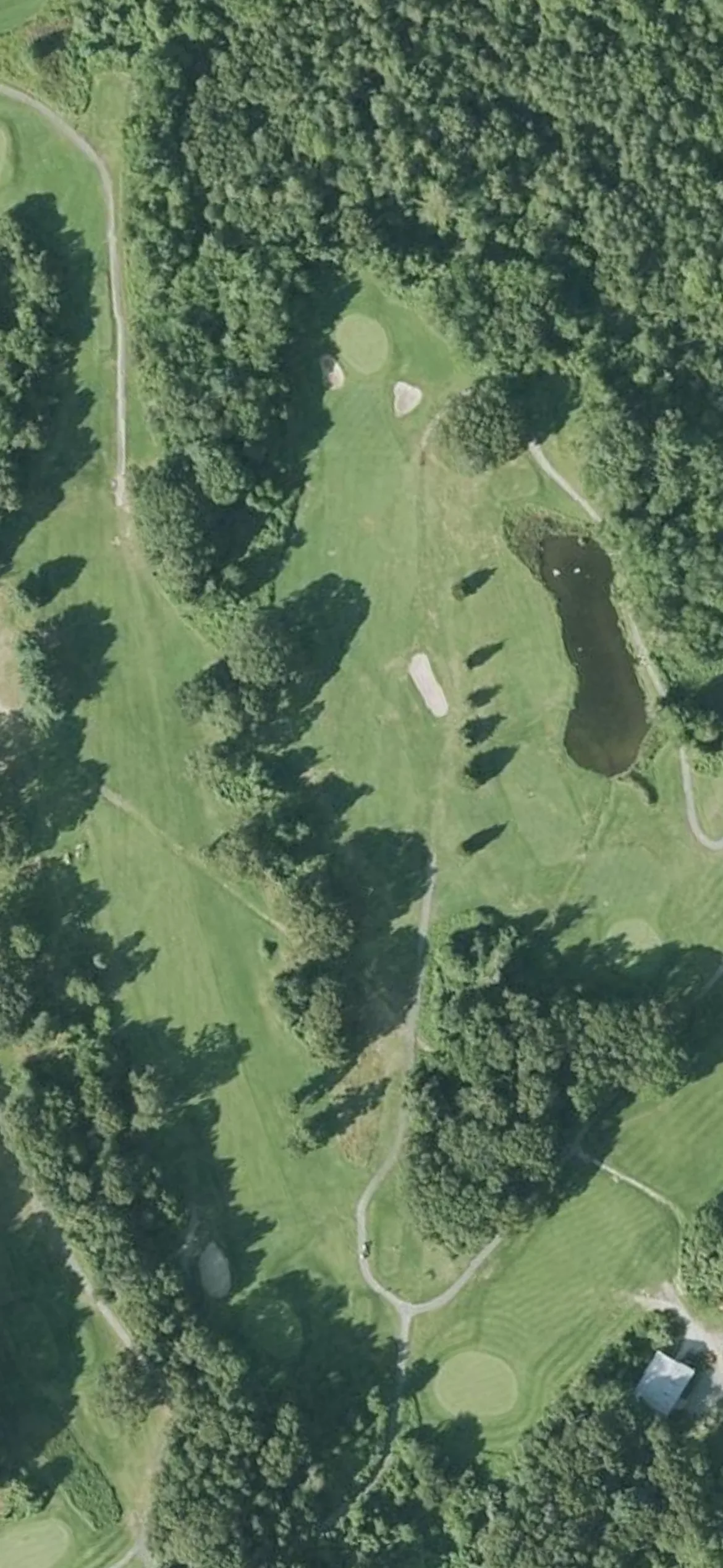 Whaling City Golf Course hole 4 aerial preview, par 4, 365 yards