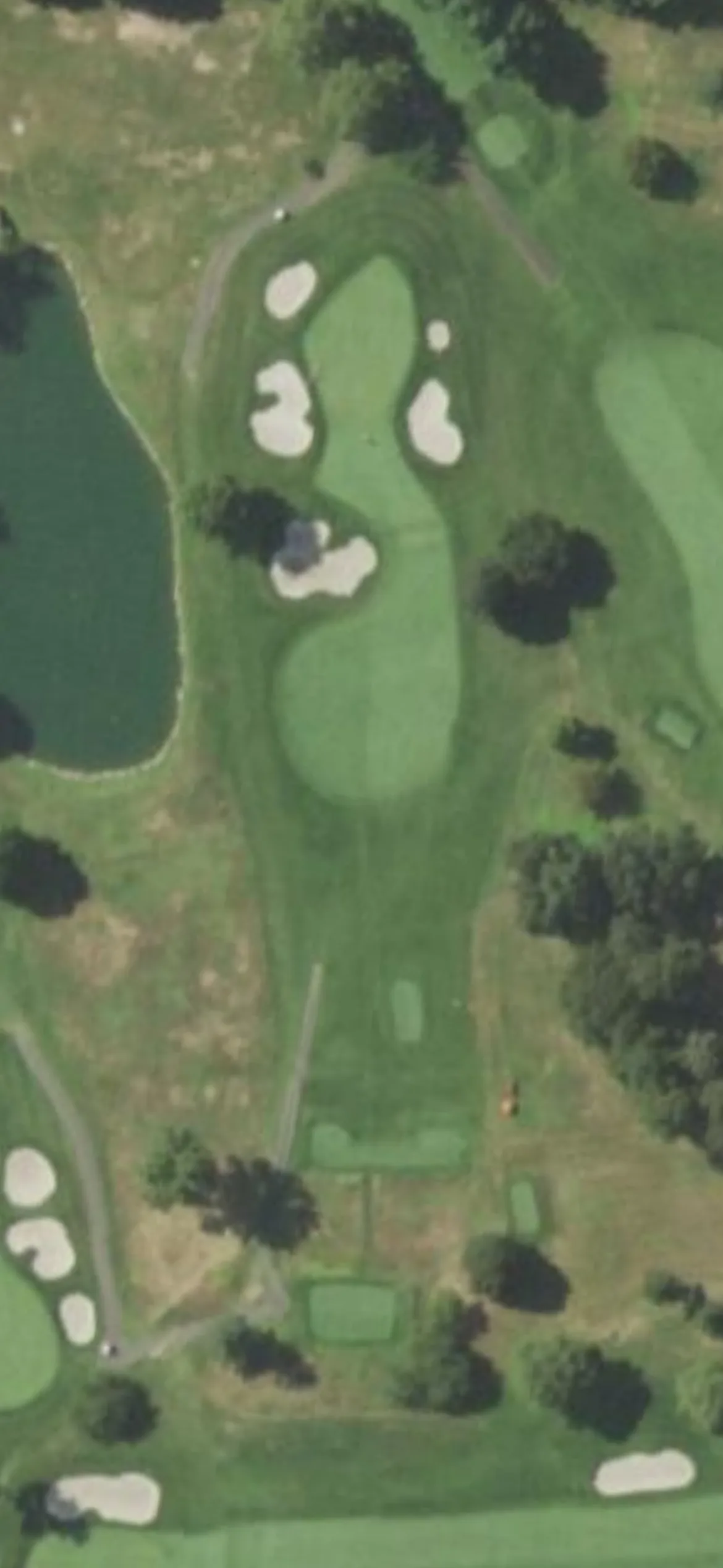Glen Head Country Club hole 7 aerial preview, par 3, 225 yards