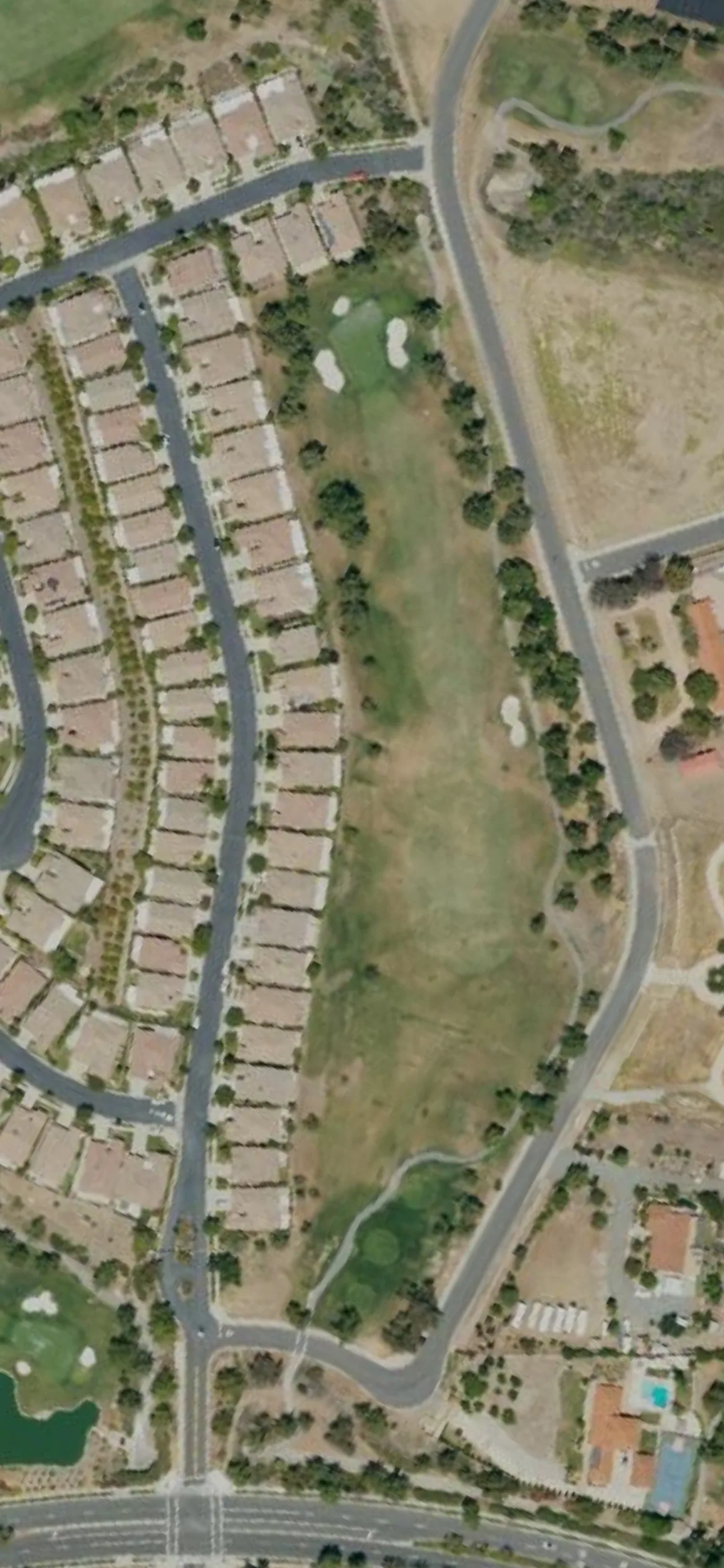 Glen Ivy Golf Club hole 2 aerial preview, par 4, 416 yards