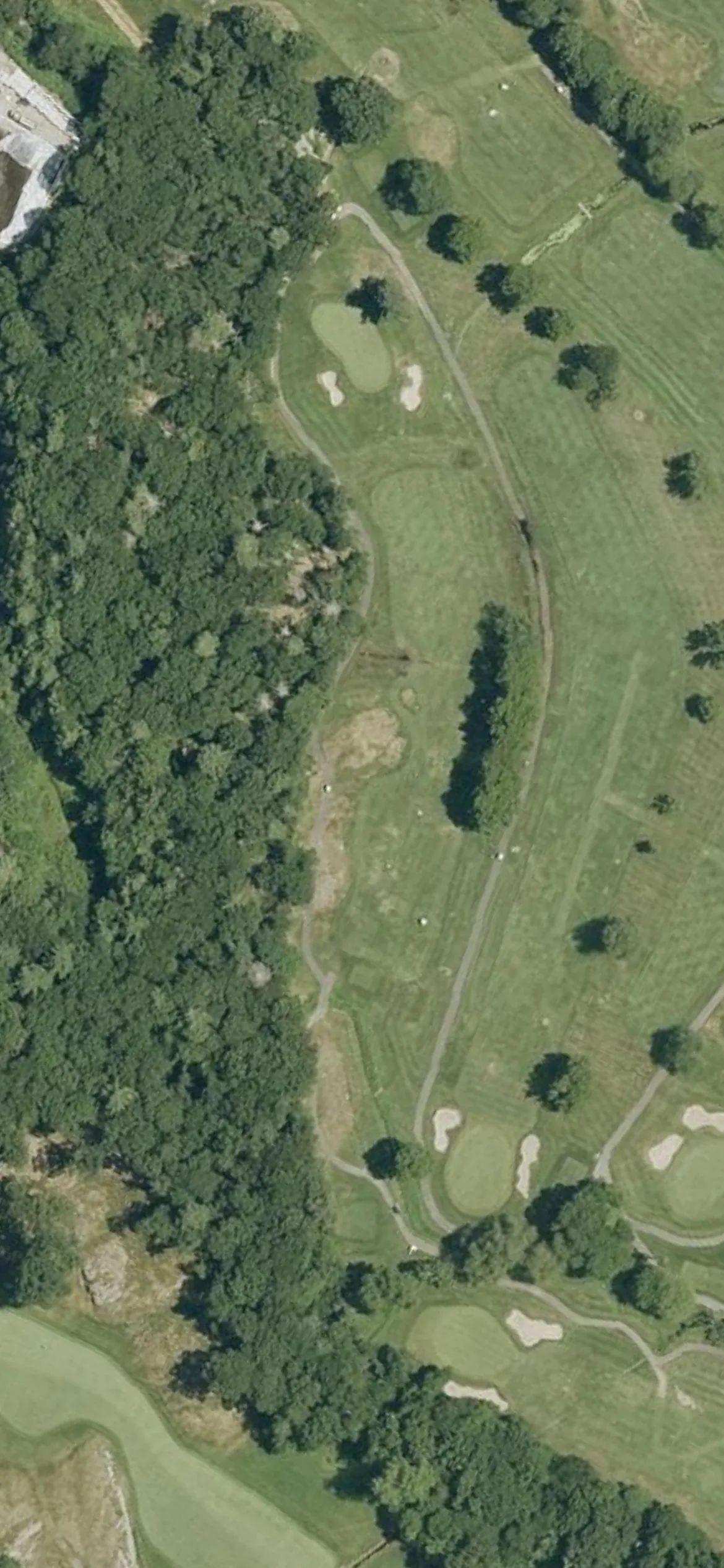 Brookline Golf Course hole 7 aerial preview, par 4, 347 yards