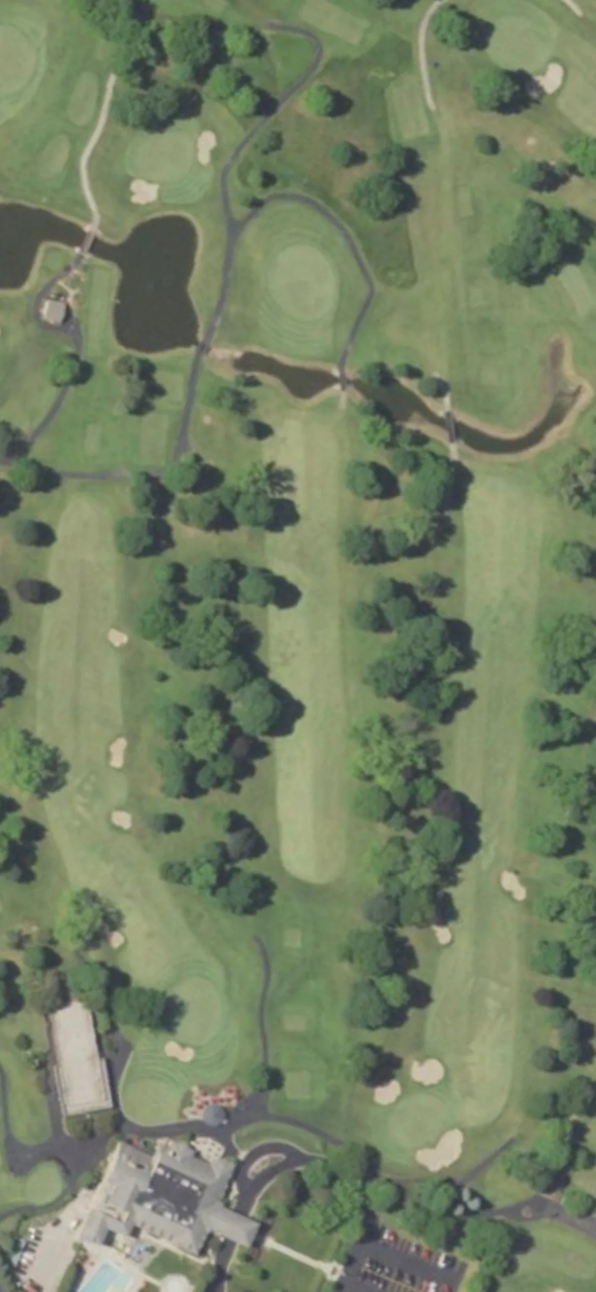The Wisconsin Country Club hole 10 aerial preview, par 4, 389 yards
