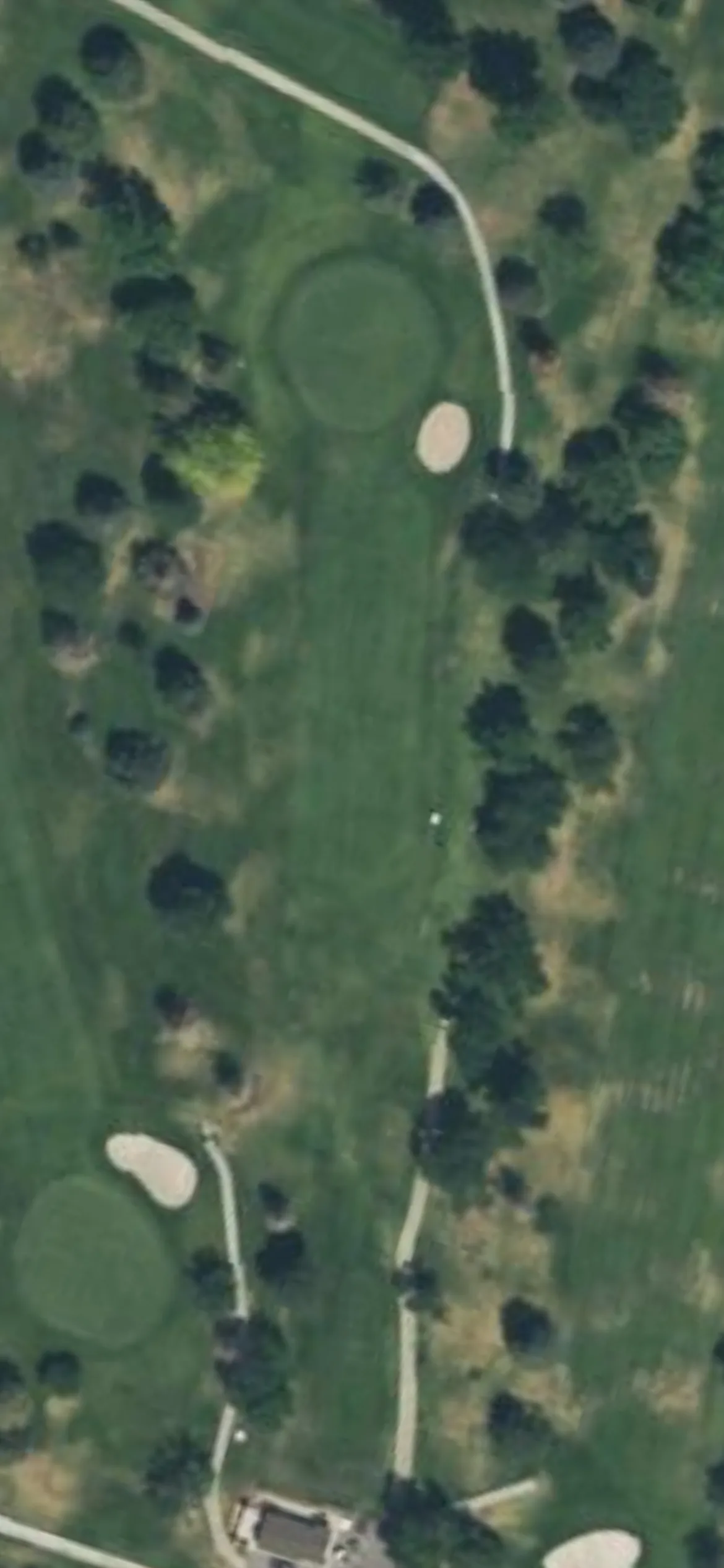 Hubbard GC at Hill AFB hole 6 aerial preview, par 3, 200 yards
