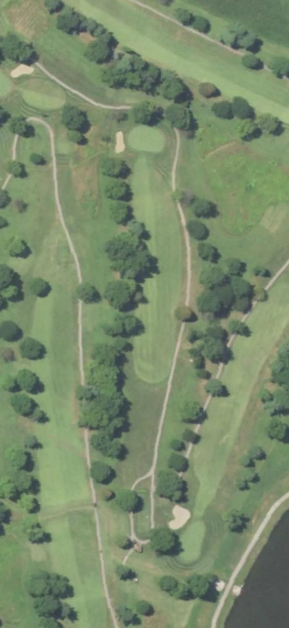 Tamarack Country Club hole 7 aerial preview, par 4, 353 yards