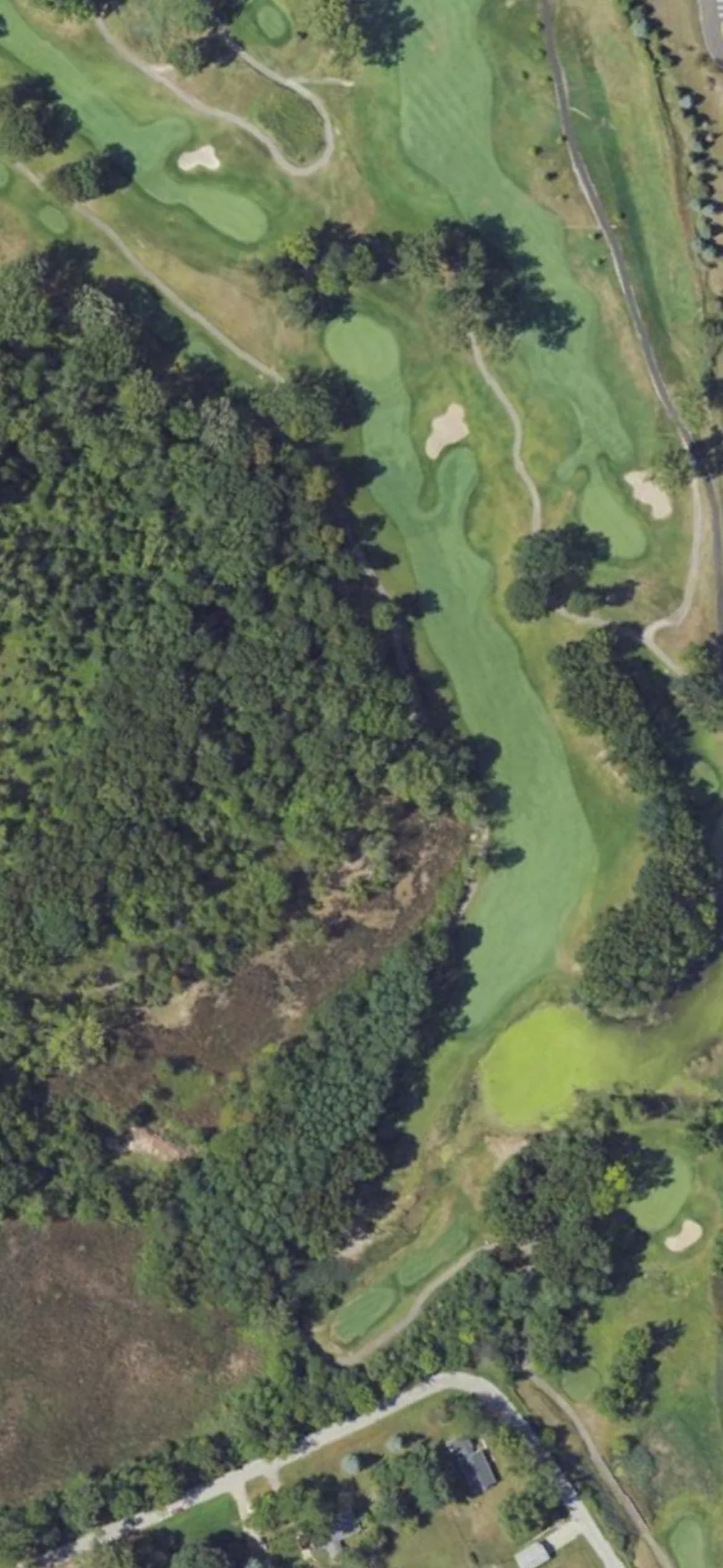 Fieldstone GC hole 15 aerial preview, par 4, 429 yards