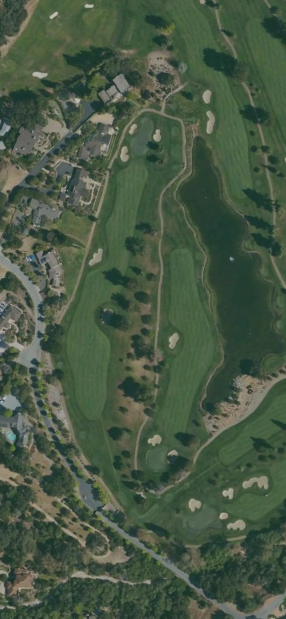 Corral de Tierra CC hole 14 aerial preview, par 4, 424 yards